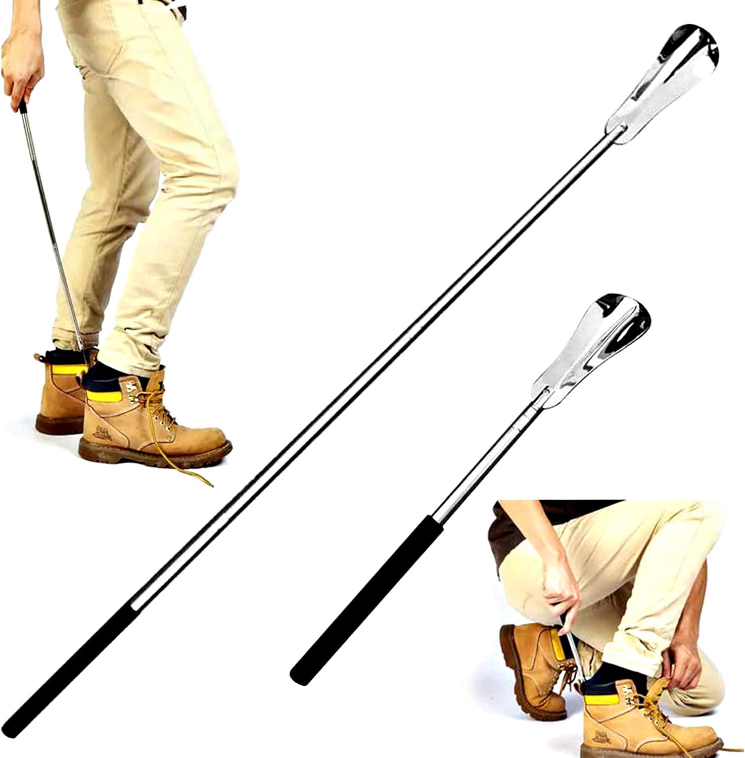 Extendable Shoe Horn/Stainless Steel Retractable Shoe Spoon 1