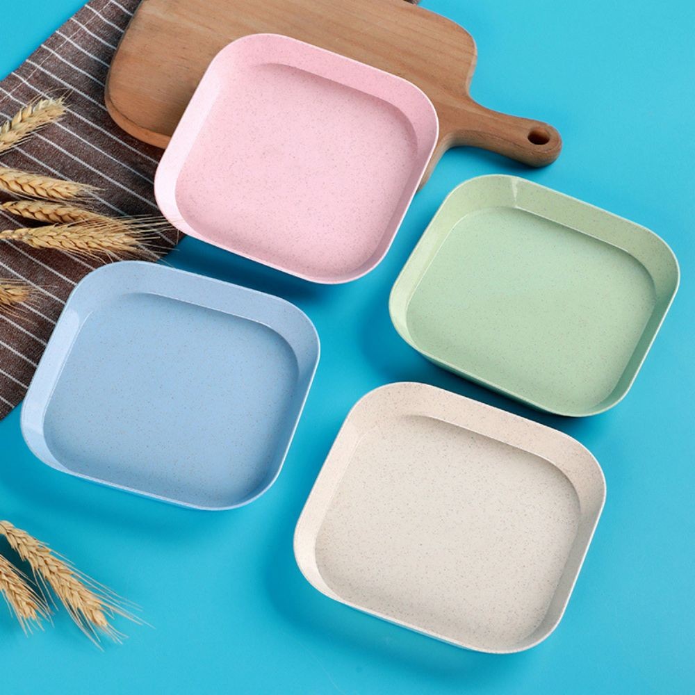 Wheat Straw Square Dinner Plates 3