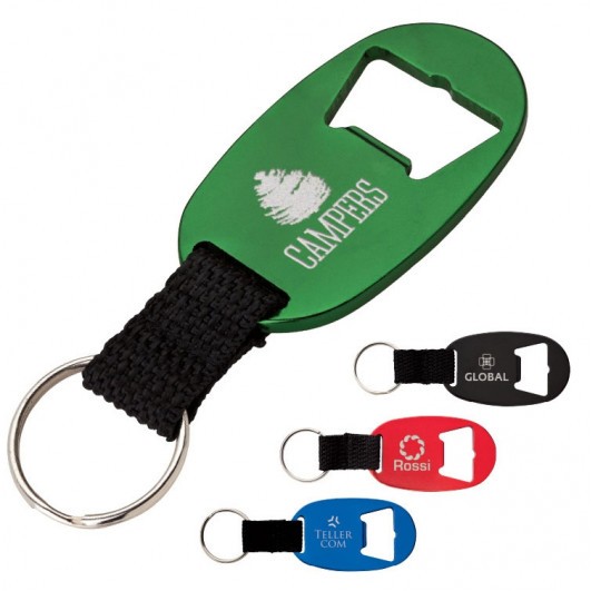 Bottle Opener Keychain w/ Strap 3