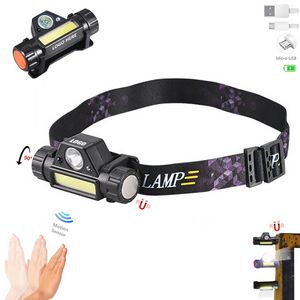 Rechargeable LED Headlamp Motion Sensor With Magnet And Elastic Band 14