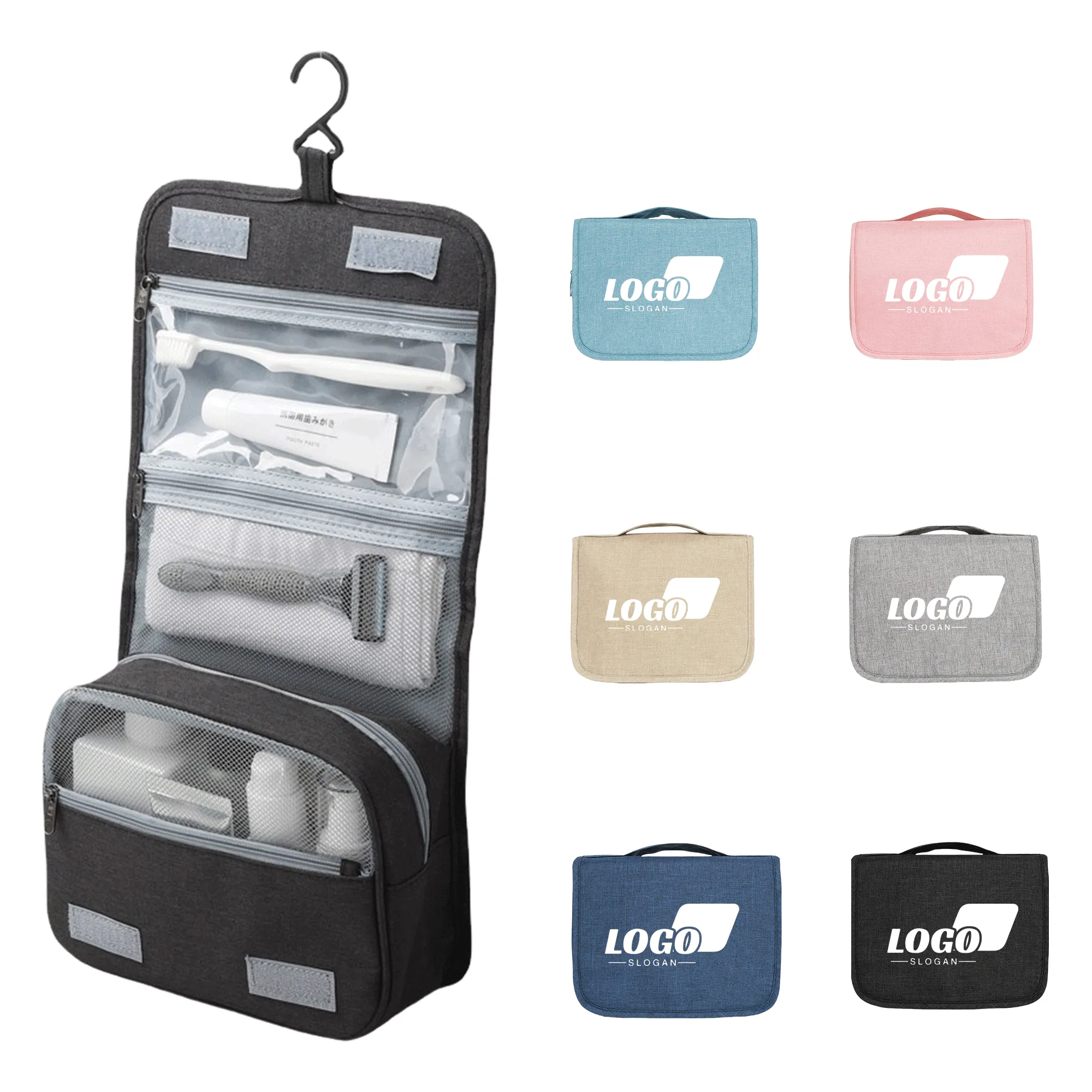Travel Toiletry Bag with Hanging Hook