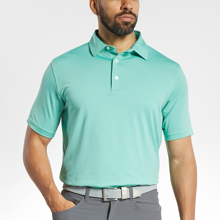 FootJoy MicroFeeder Stripe Lisle - Self Collar Polo 9