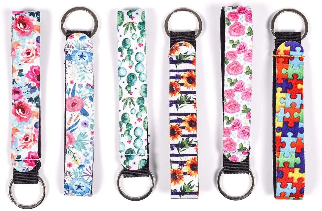 Full Color Custom Wrist Strap Keychain Neoprene Wristlet 3