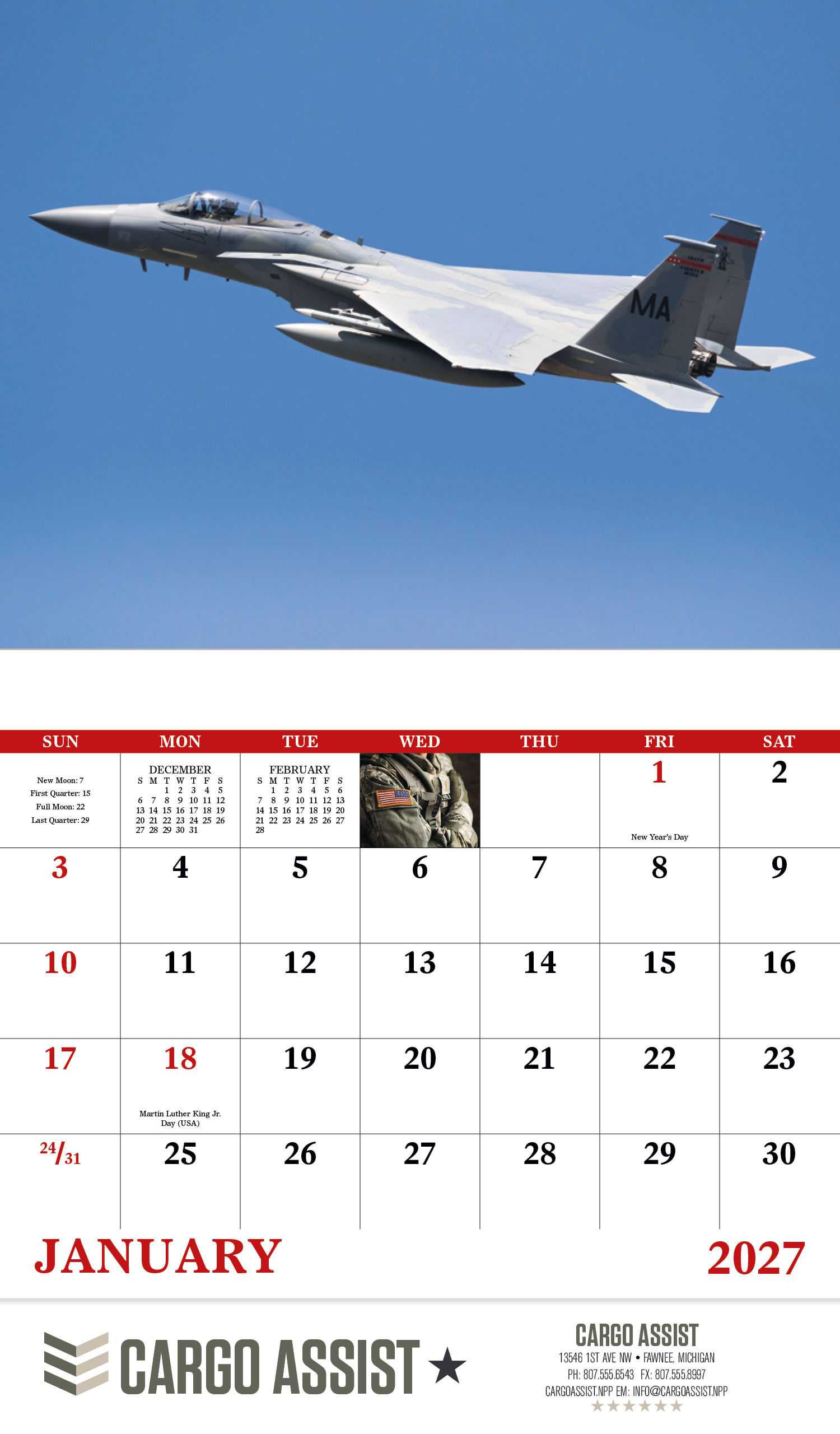 Good Value™ American Armed Forces - Stapled Calendar 16