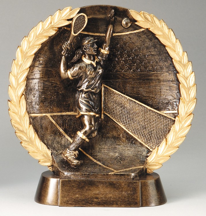 Tennis Female High Relief Circular Plate Award 1