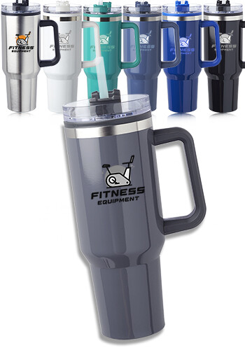 40 oz. Hugo Plastic Interior Stainless Steel Travel Mugs