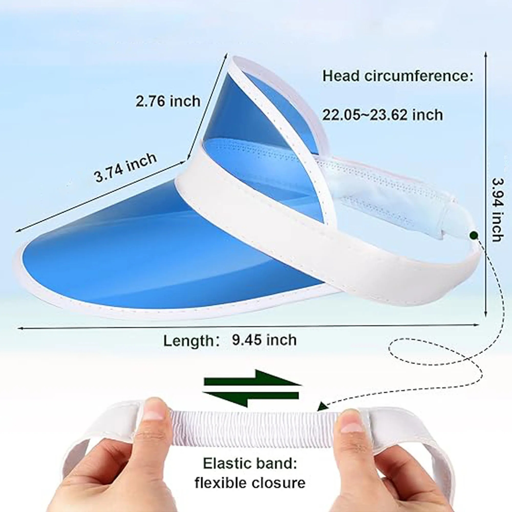 Unisex Sun Visors PVC Clear Cap 2
