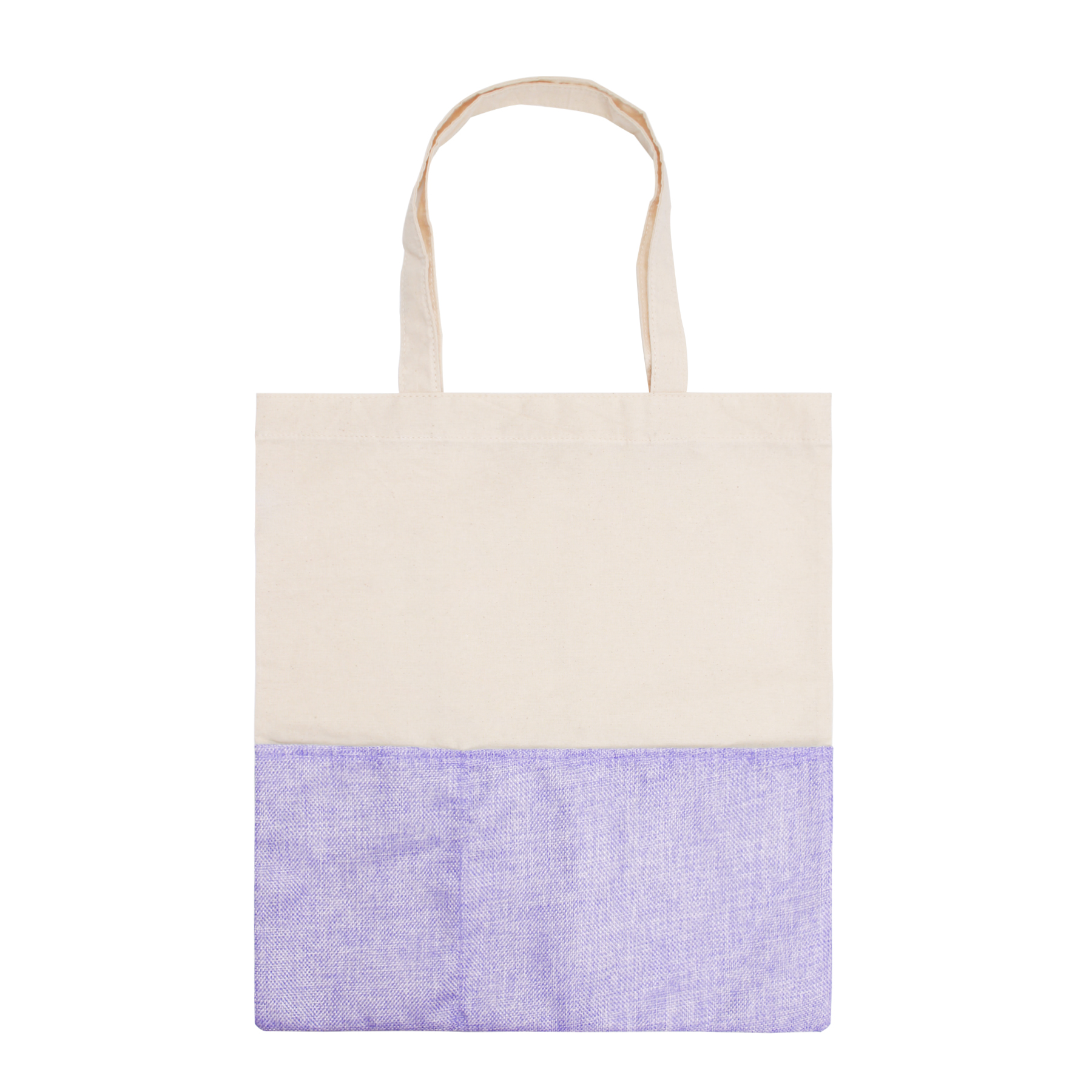 Two-Tone Cotton/ Burlap Tote with Pocket, custom tote bag with logo imprint 10