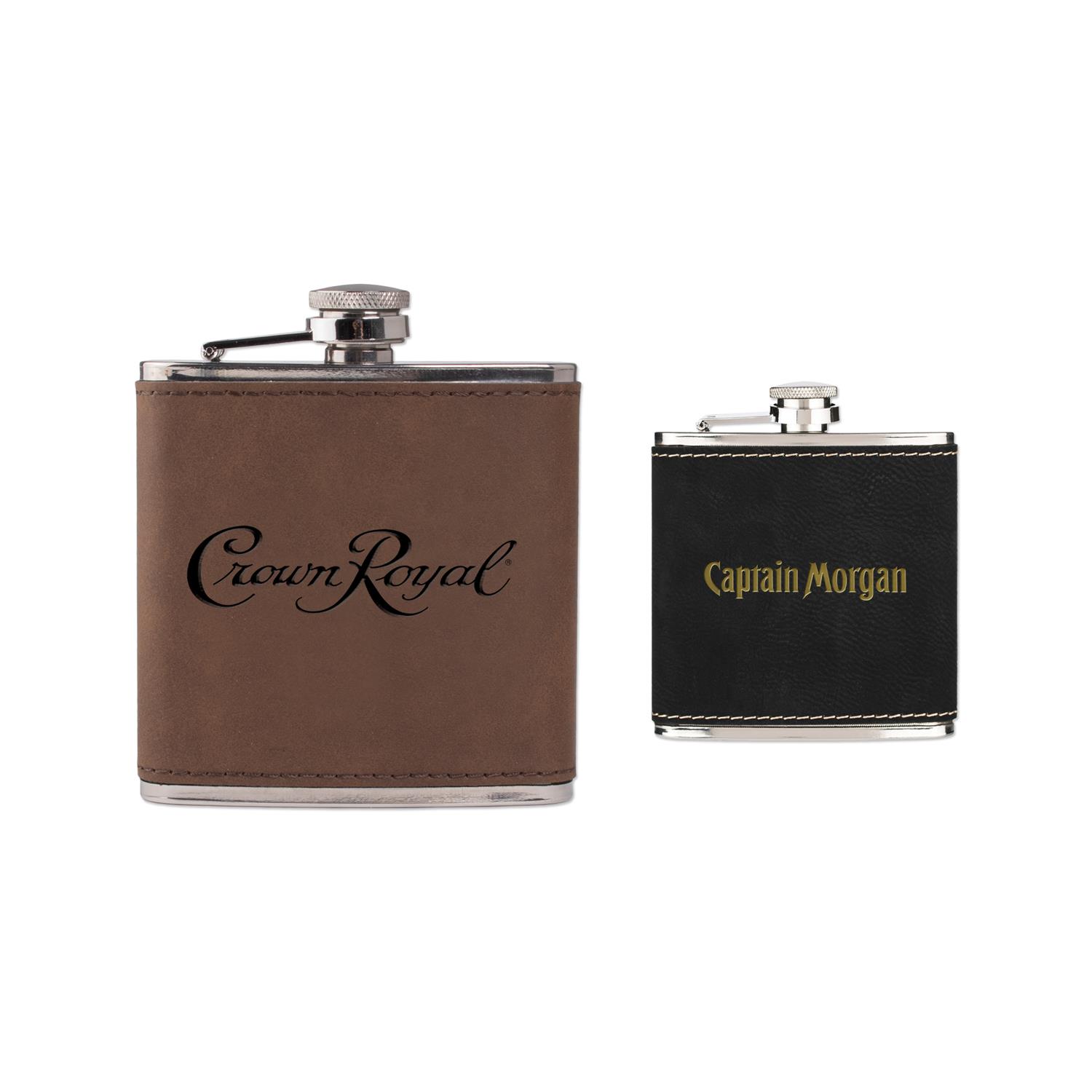 Leatherette Wrapped 6 Oz. Stainless Steel Hip Flask 3