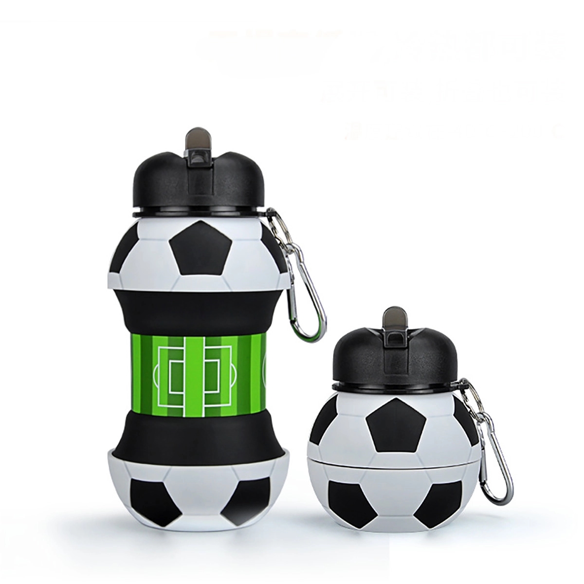 18 Oz Collapsible Silicone Soccer Ball Water Bottle 3