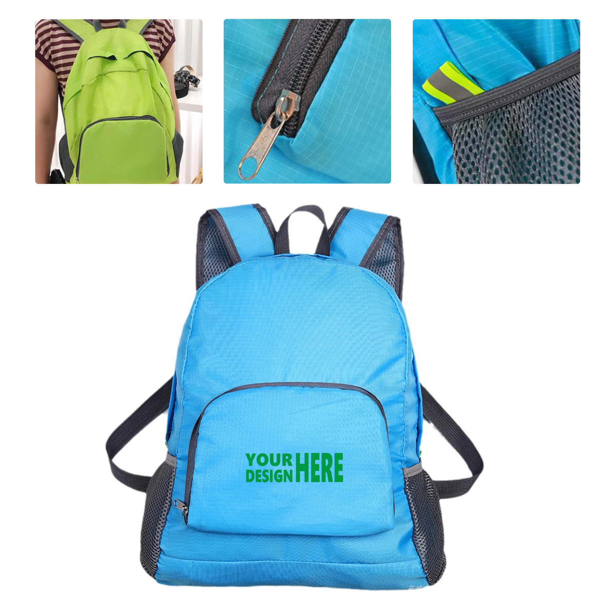 MOQ 50 Custom Foldable Backpack with Logo for Travel and Events 2