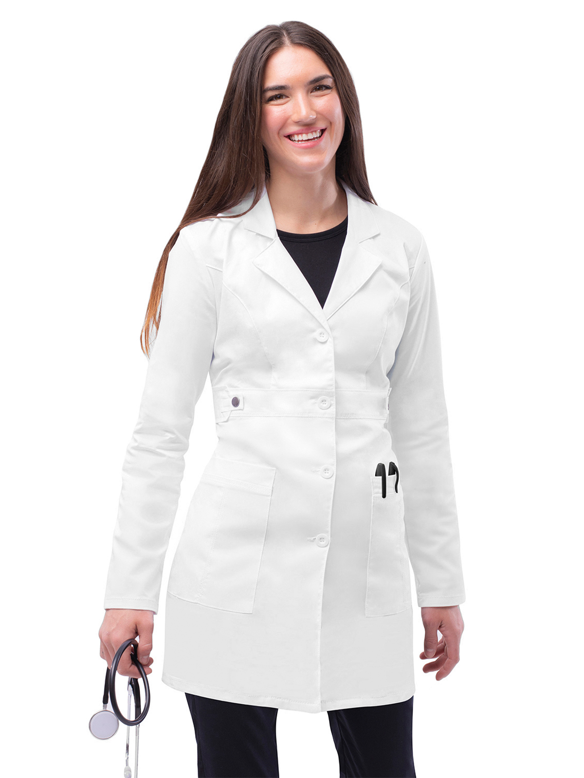 Adar - Pop-Stretch - Women's Two-Pocket Tab-Waist 36" Lab Coat