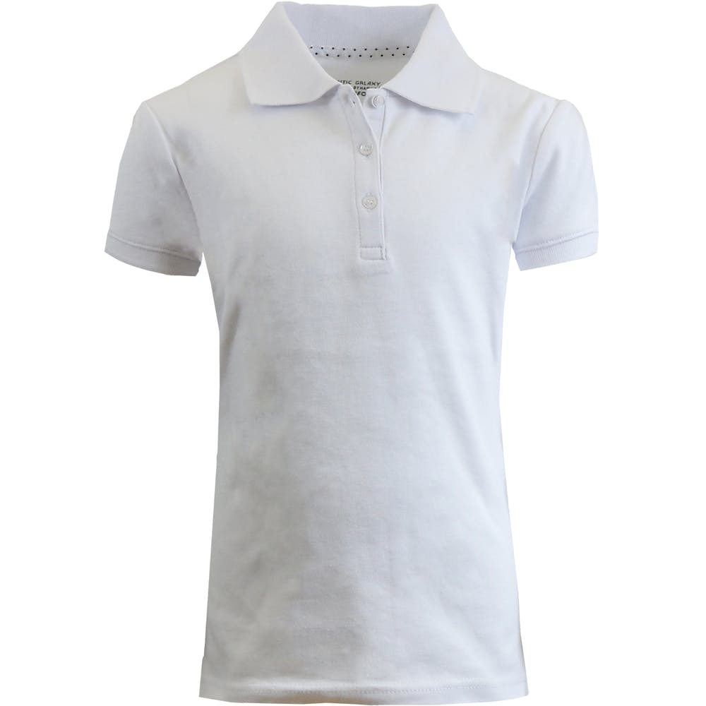 Girls' School Uniform Polo Shirts - White Short Sleeve Size 12 2