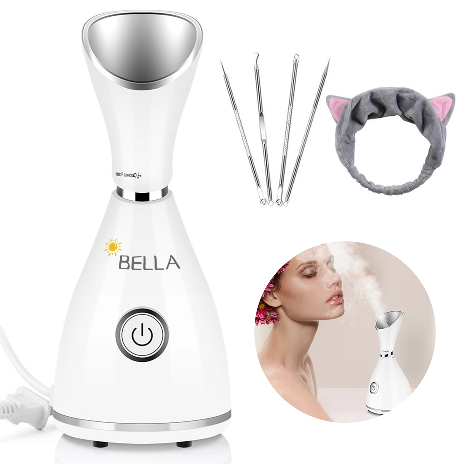 Facial Steamer Women Men Moisturizing Unclogs Pores 4 Pieces 2