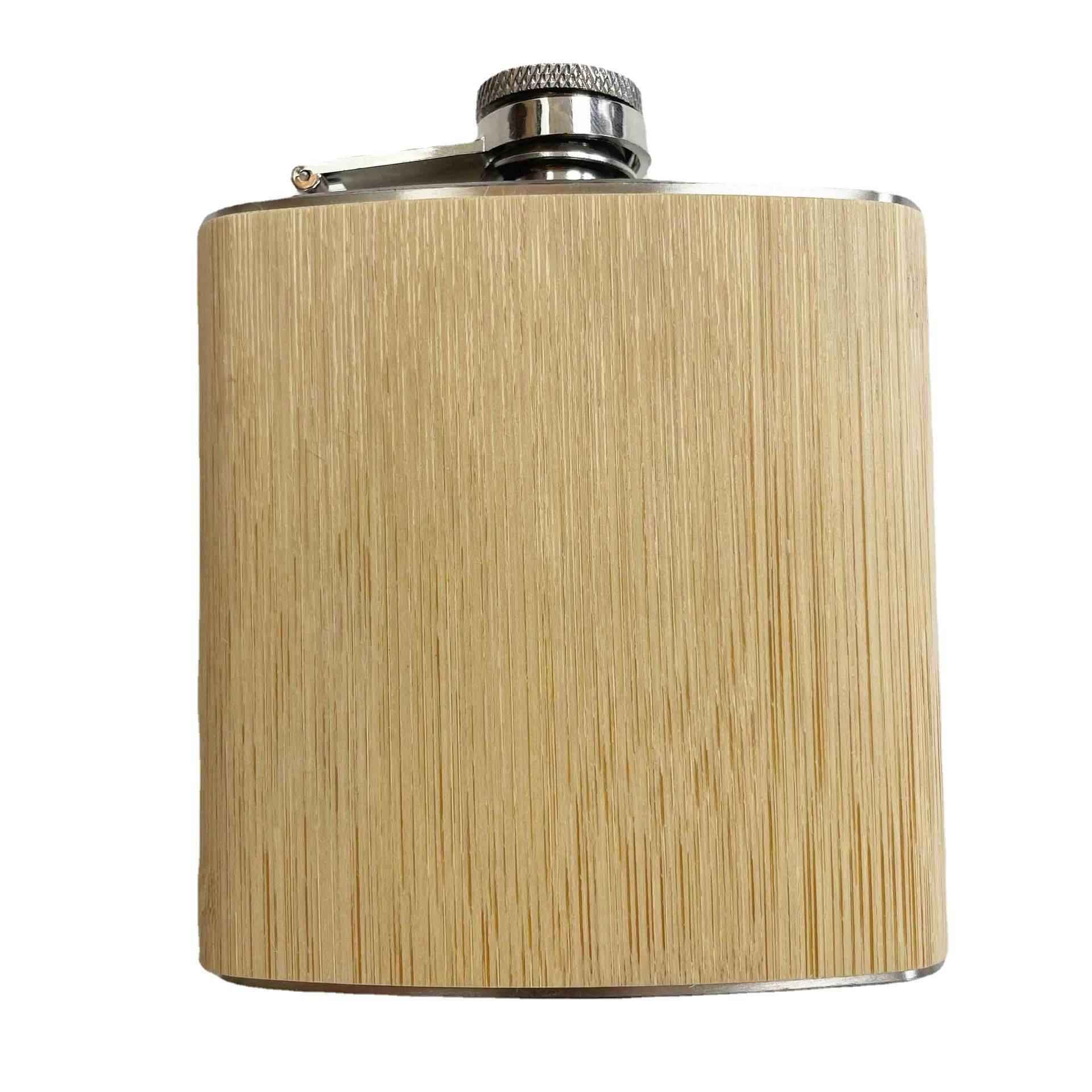 Wood Grain Stainless Steel Hip Flask 3