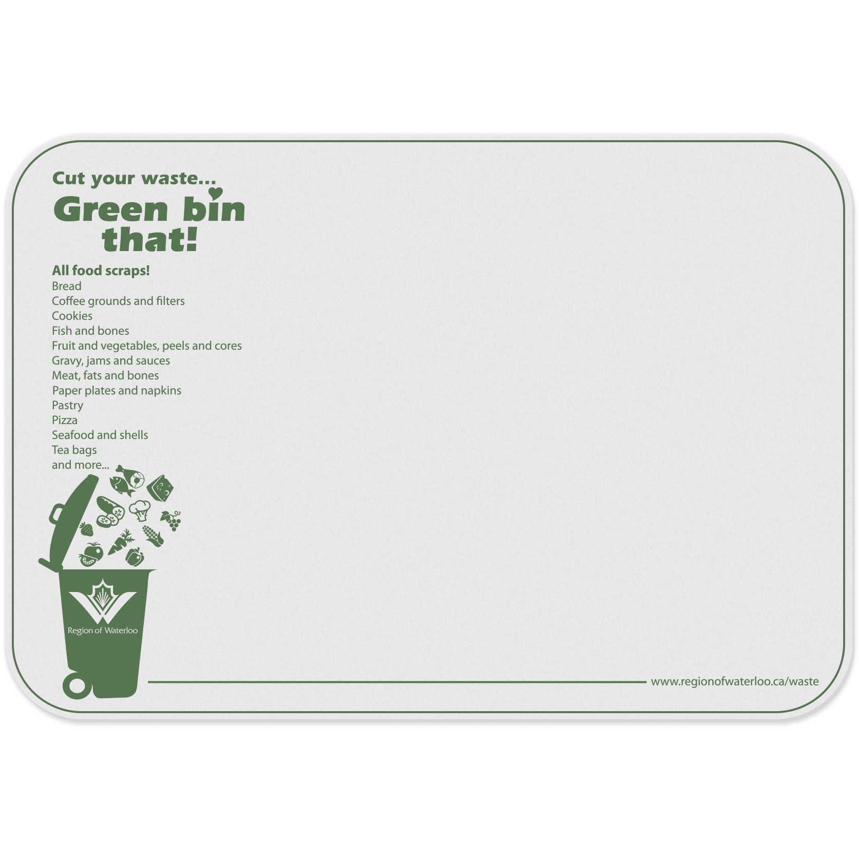 Flexible Cutting Board on FDA approved .045 clear plastic, rectangular (7.625" X 11") Spot Colour