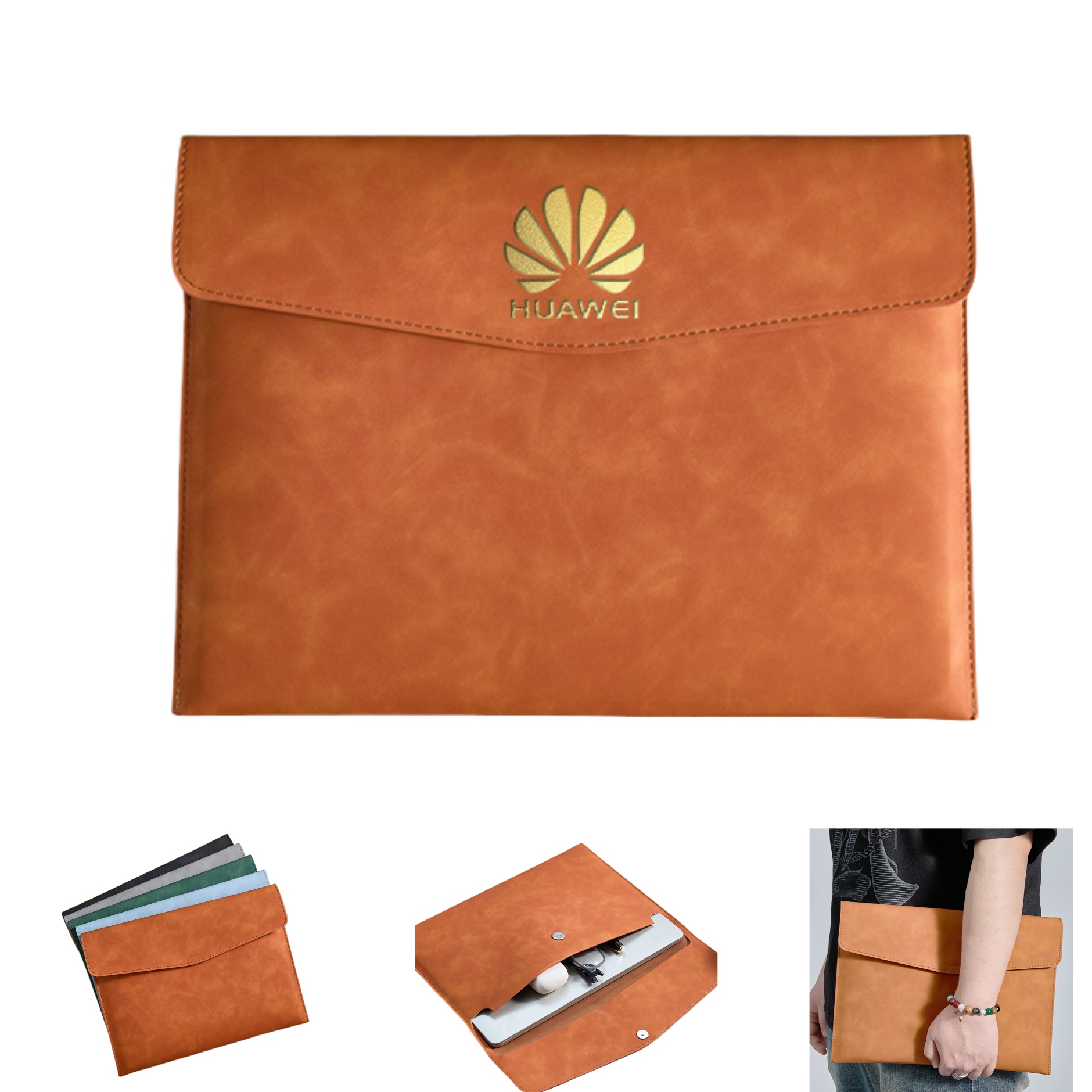 Waterproof PU Leather A4 File Folder Laptop Sleeve Pouch 10