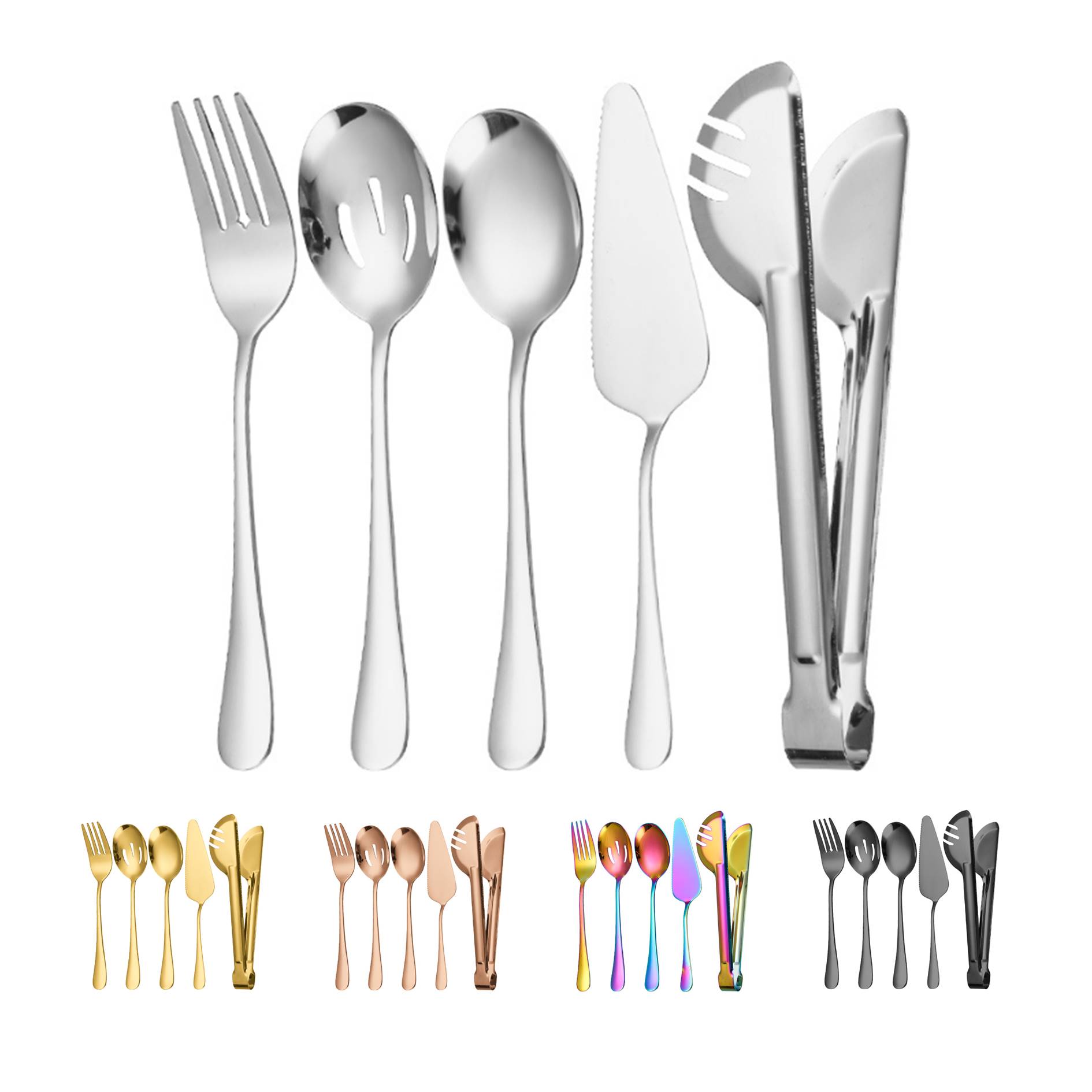 5 Piece Stainless Steel Serving Utensils Set 4