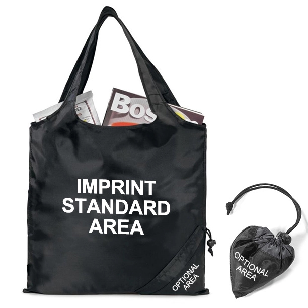 Polyester Fold-Up Cinch Corner Tote Bags 6