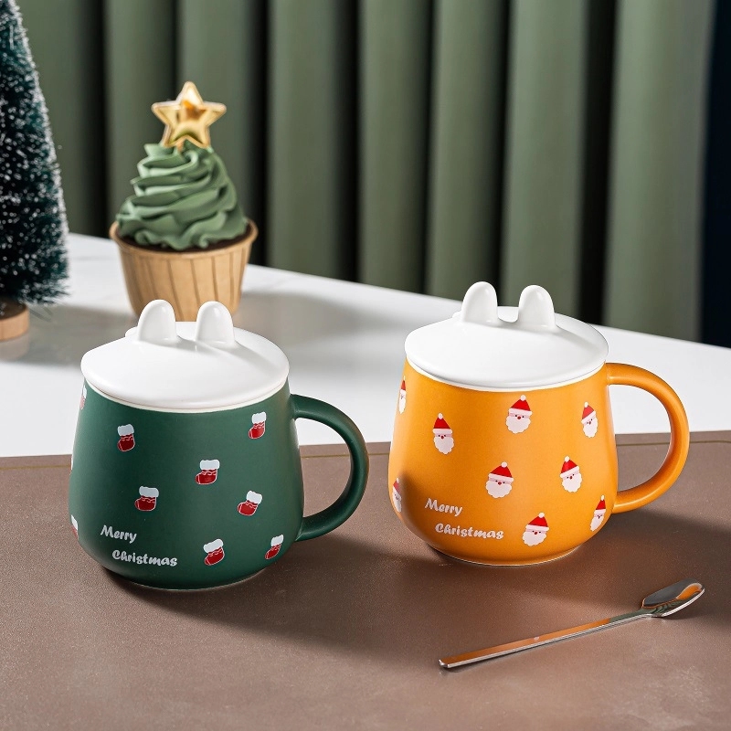 Christmas Bunny Ear Shaped Coffee Ceramic Mug 6