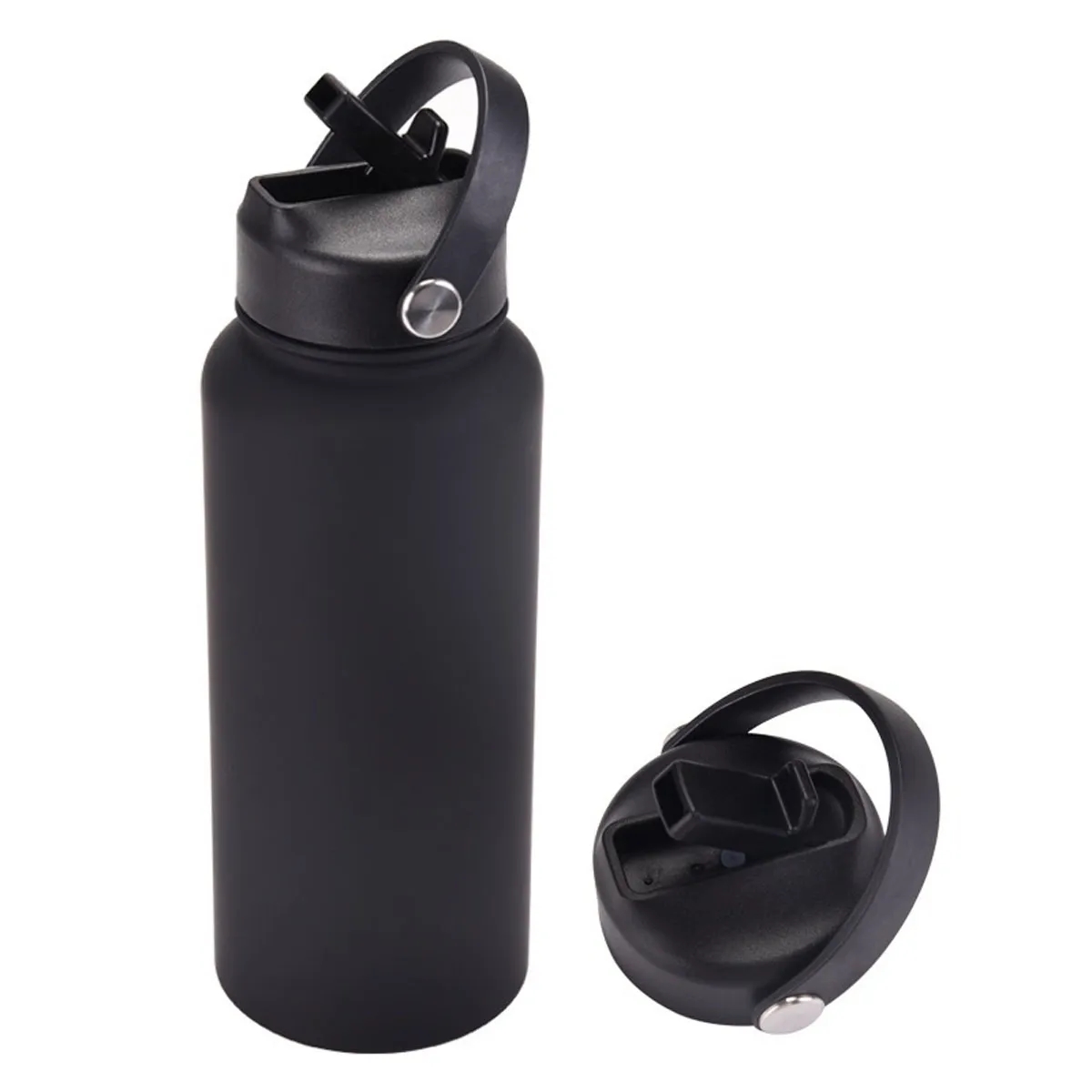 32 Oz Insulated Stainless Steel Water Bottle with Straw, custom water bottle with logo imprint 5