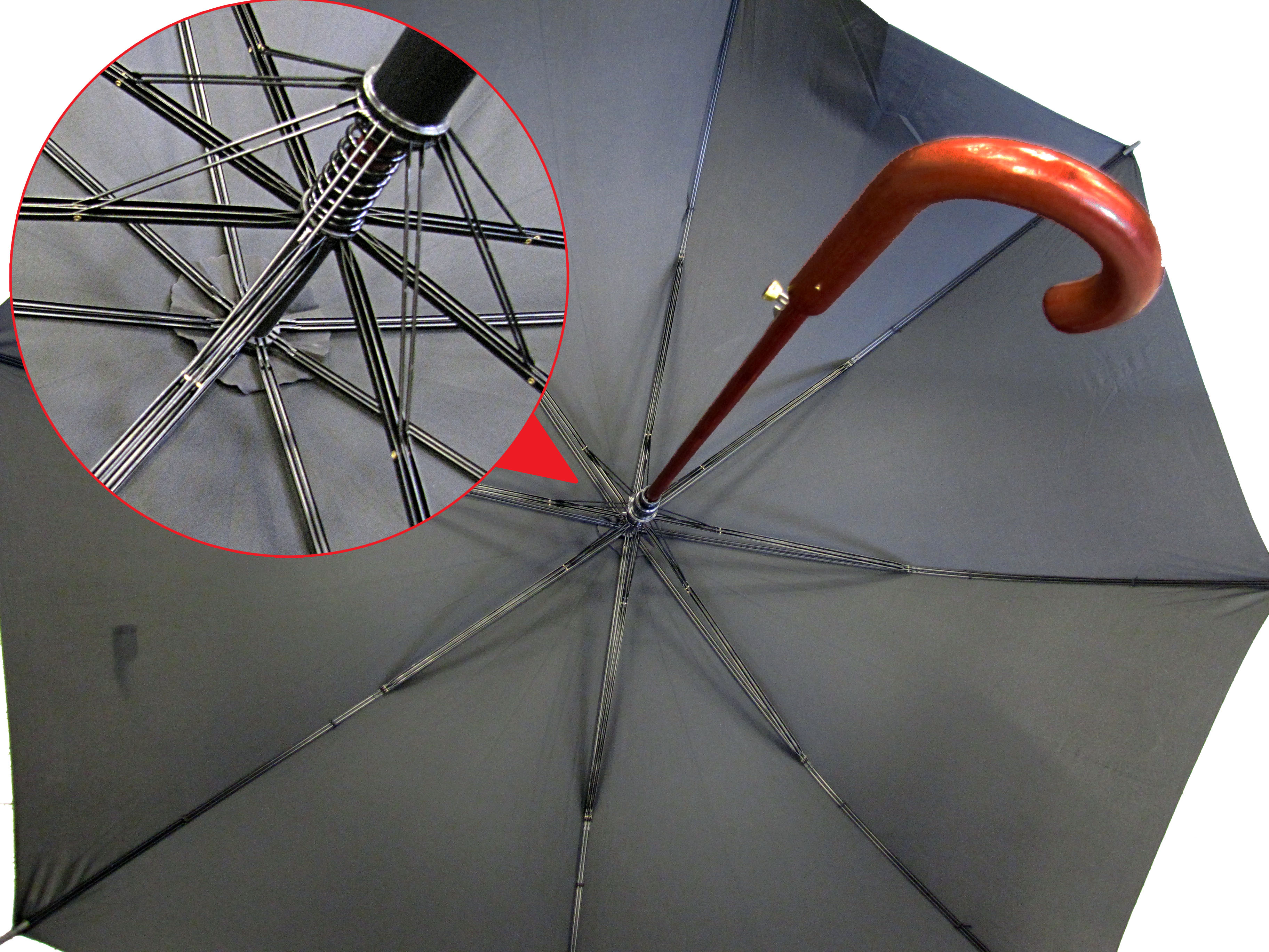 B1351 - The 60" Auto Open Wood Shaft and Hook Handle Umbrella 3