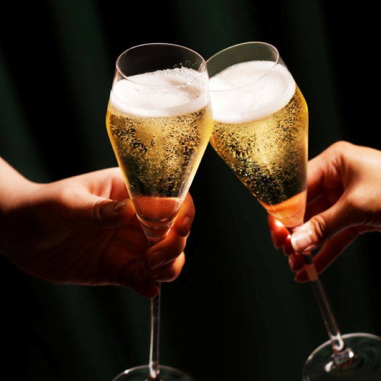 Viski® Angled Crystal Prosecco Glass, set of 2 1