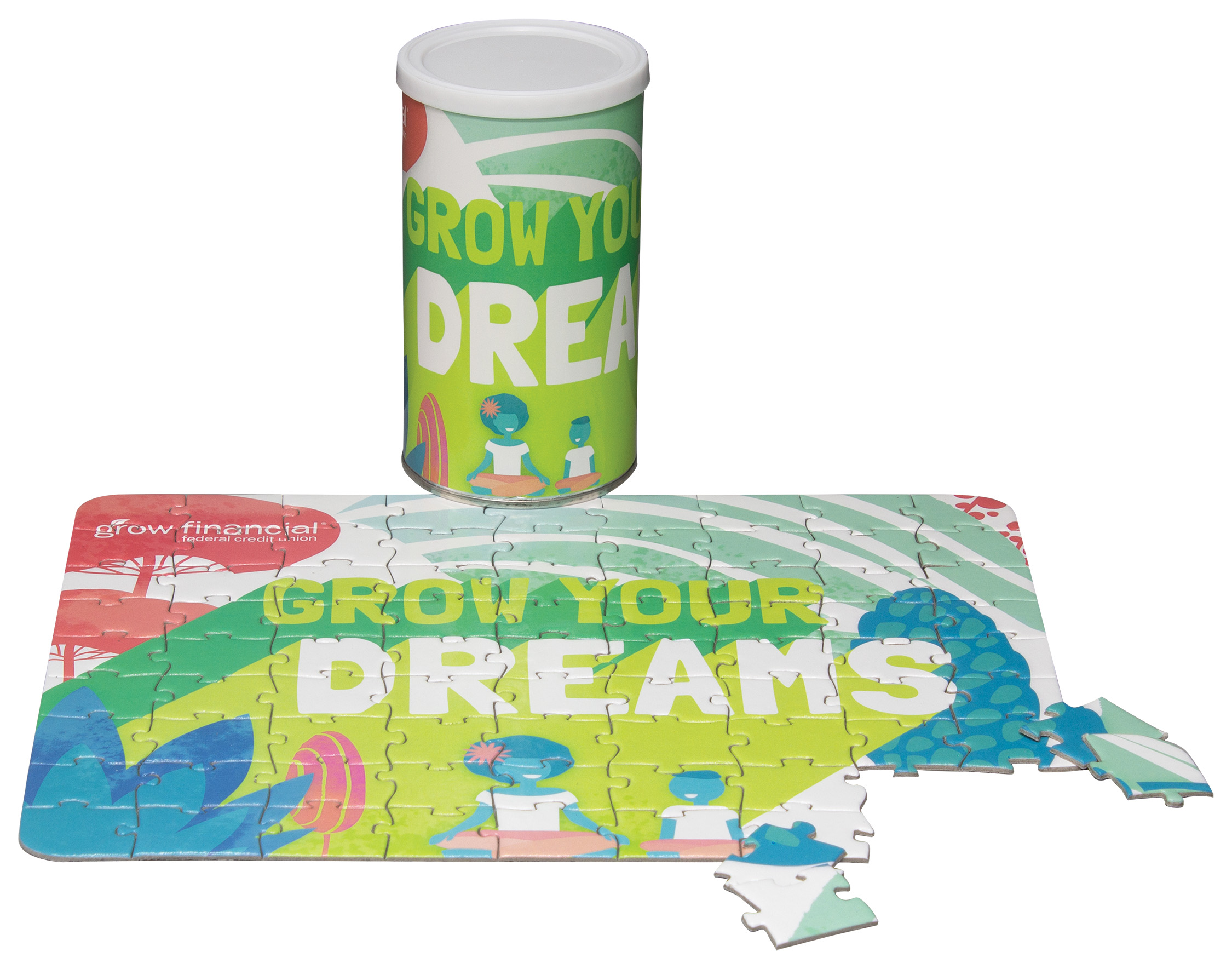 81 Pieces -8 1/4" x 10 1/2" - Medium Puzzle in a Can 2