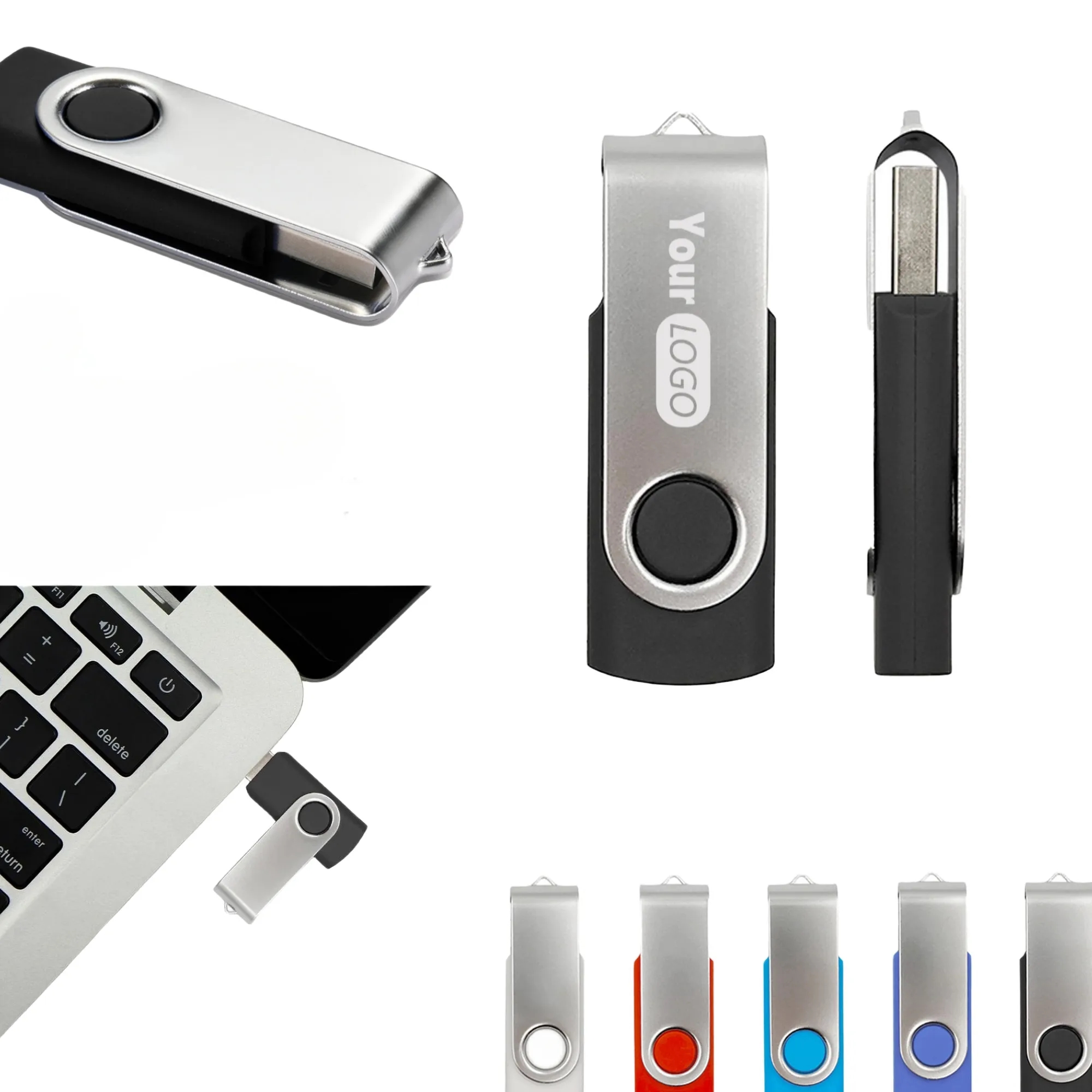 Custom Logo USB3.0 8GB Swivel Memory Stick Flash Drives 5