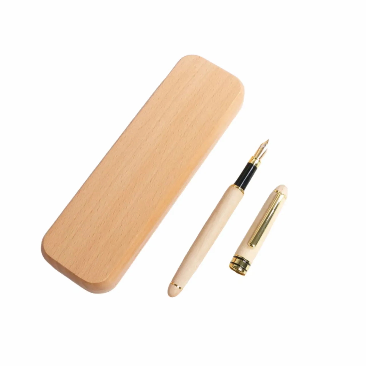 Maple Wood Pen Set - Custom Engraved Ballpoint Fountain Sign 4