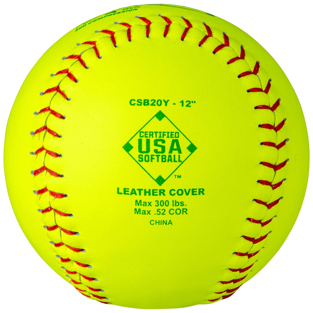 ASA/USA Softball 12" Slow Pitch - Leather Cover .52 COR 2