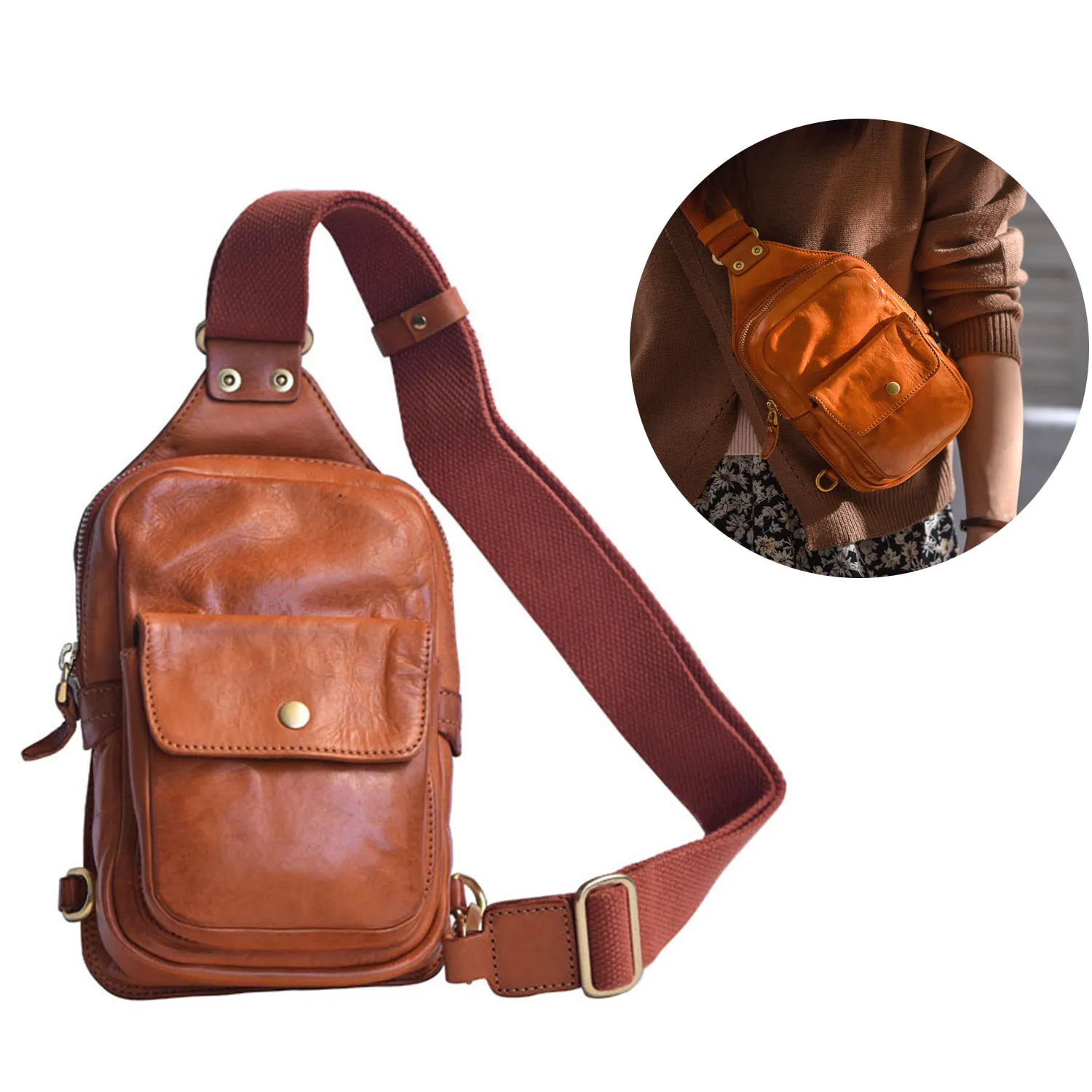 Genuine Leather Chest Bag 2