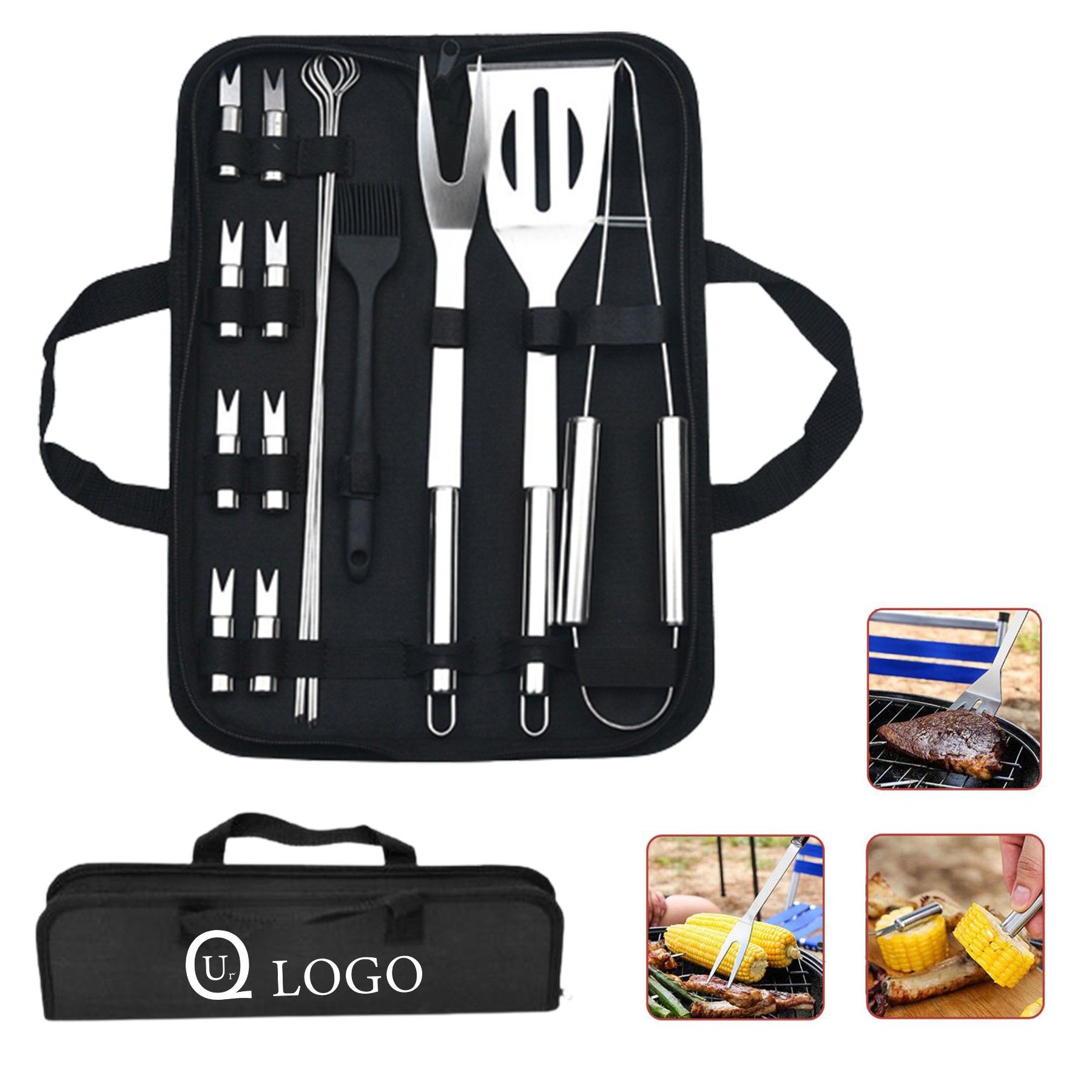 16-Piece Barbecue Tools Set W/ Carrying Bag