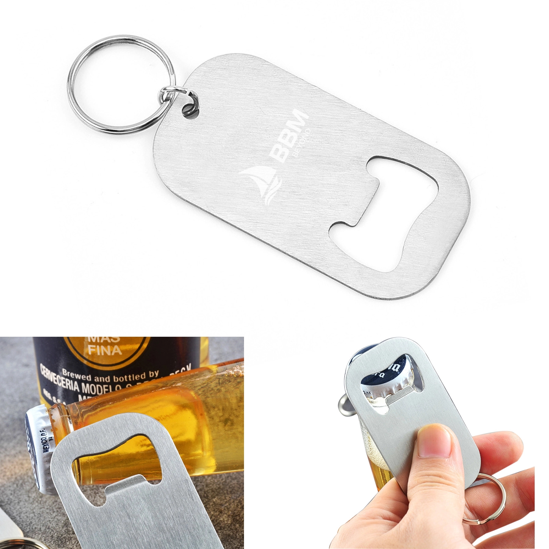 Stainless Steel Beer Bottle Opener Key Chain 3