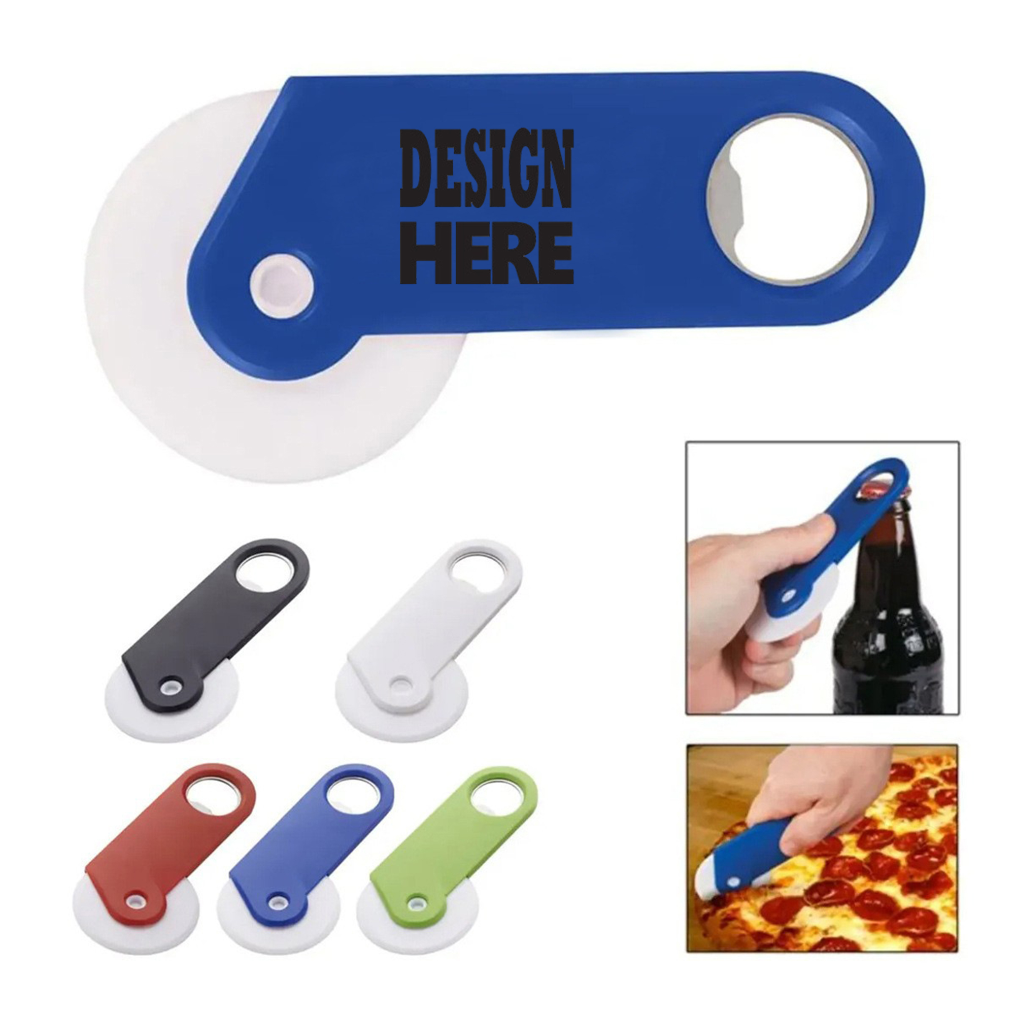 Round Bottle Opener With Pizza Cutter Tool 2