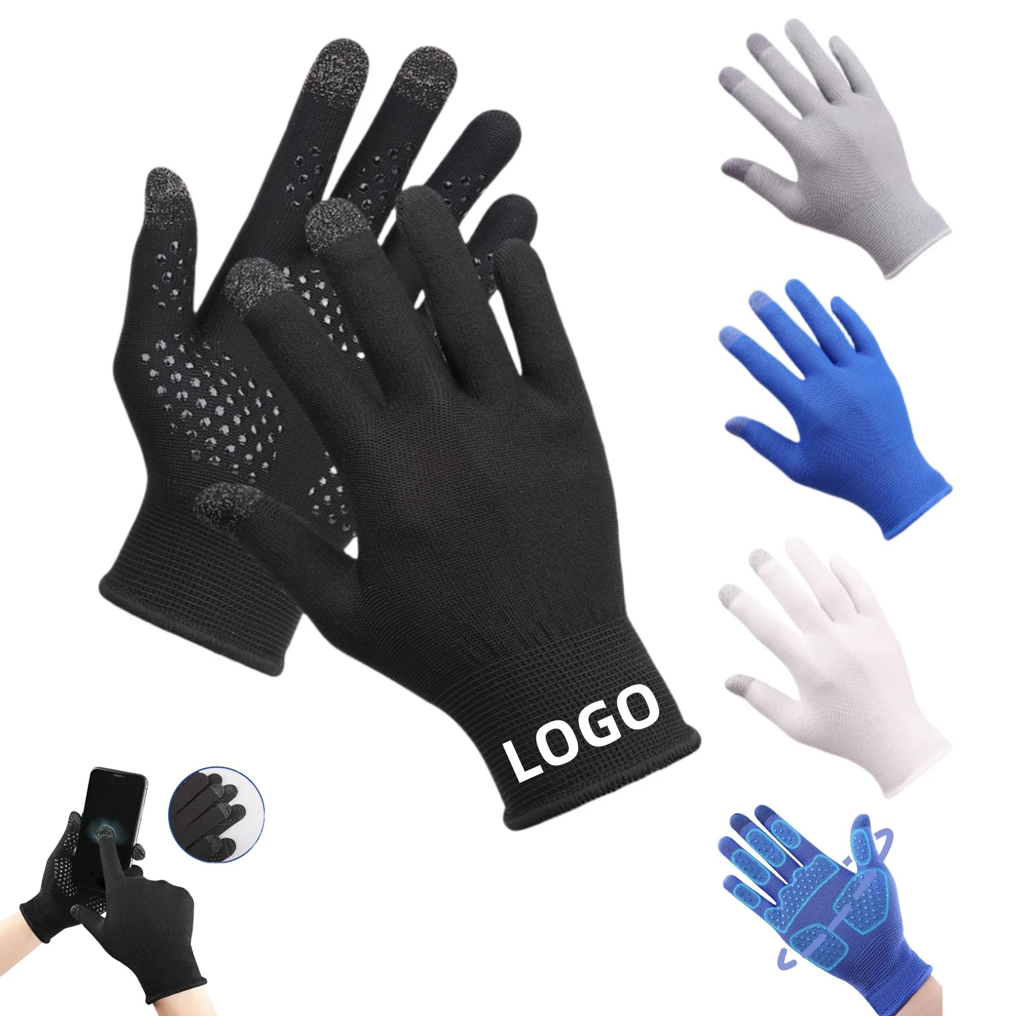 Anti Slip Breathable Sun Protective Touchscreen Knit Gloves 5