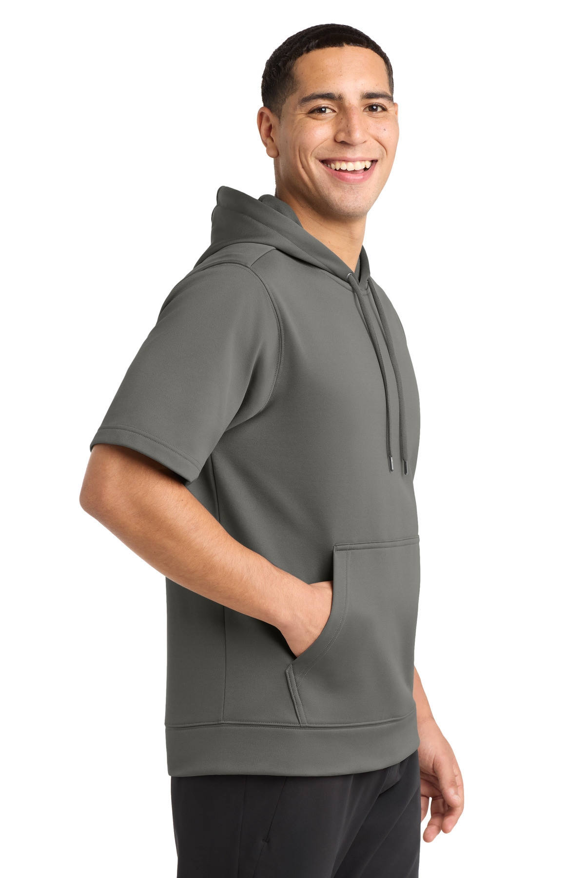Sport-Tek Sport-Wick Fleece Short Sleeve Hooded Pullover. ST251, custom hoodie or sweatshirt with logo imprint 5