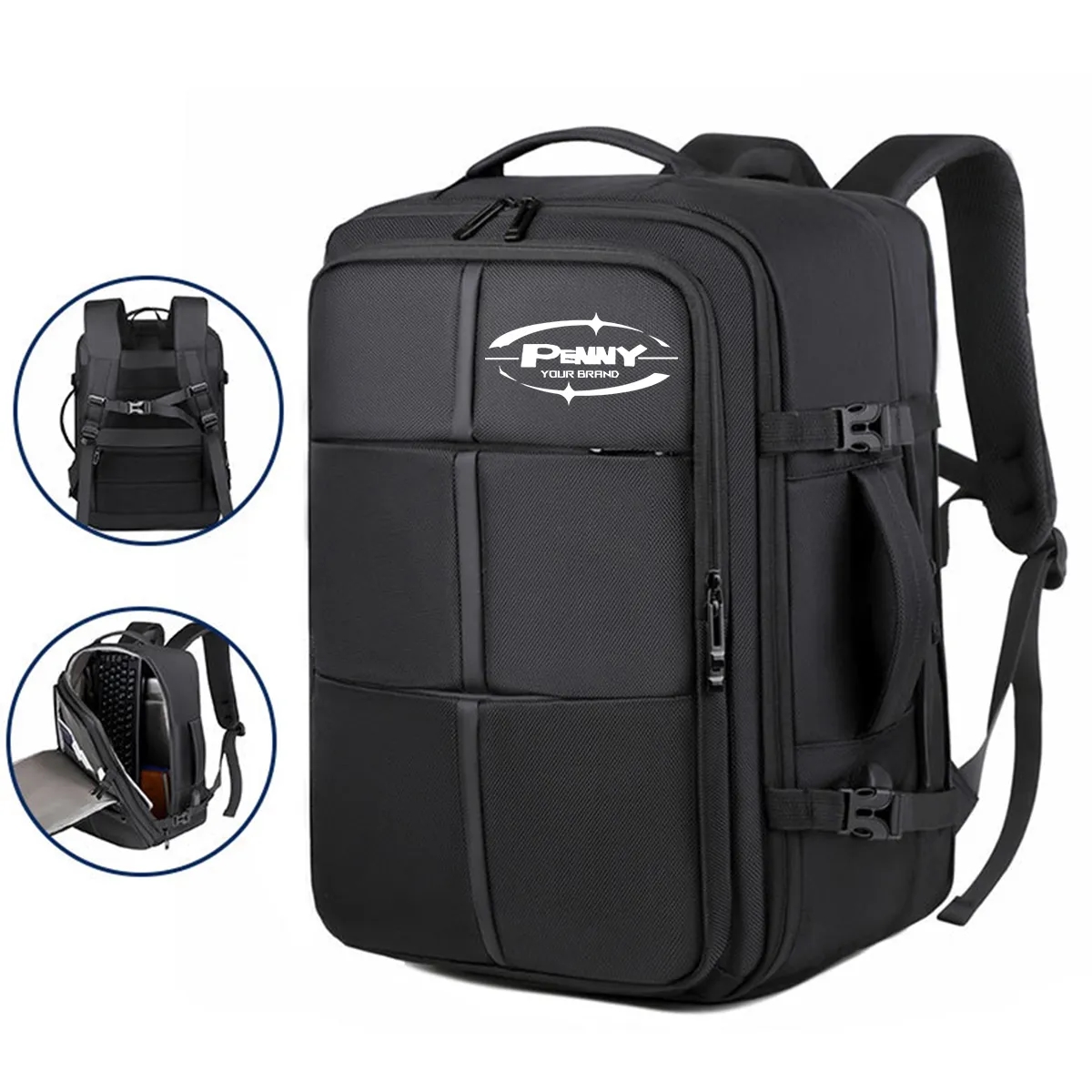 Expandable Business Carry-On Backpack with USB Charger Port 11