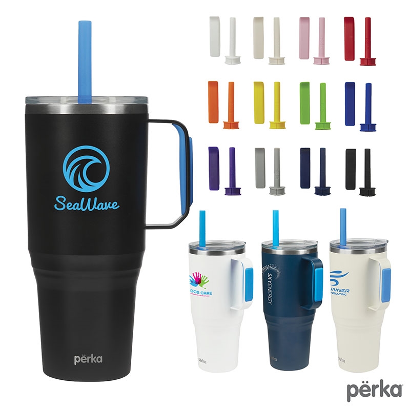 Perka® Portofino 36 oz. Double Wall Recycled Stainless Steel Travel Mug