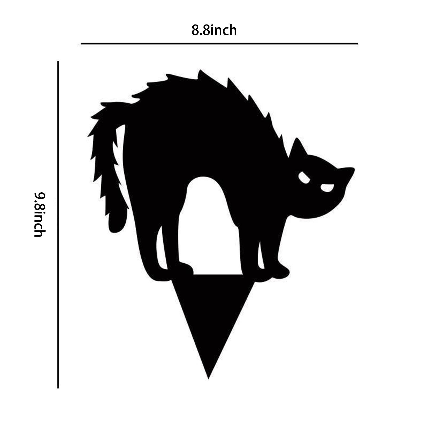Acrylic Halloween Black Cat Silhouette Decoration 6