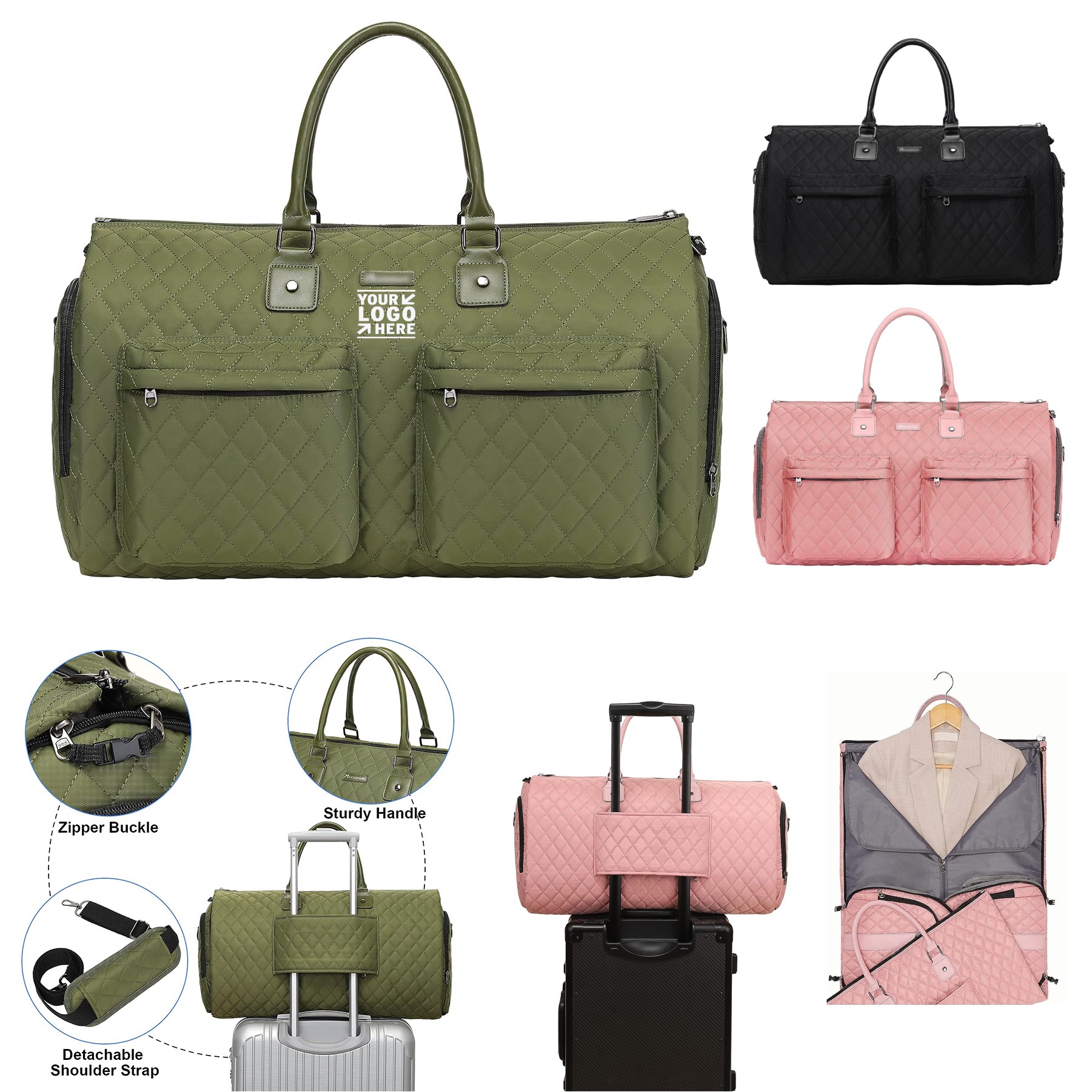 2 in 1 Womens Convertible Garment Travel Waterproof Carry On Garment Garment Duffel Bag 3