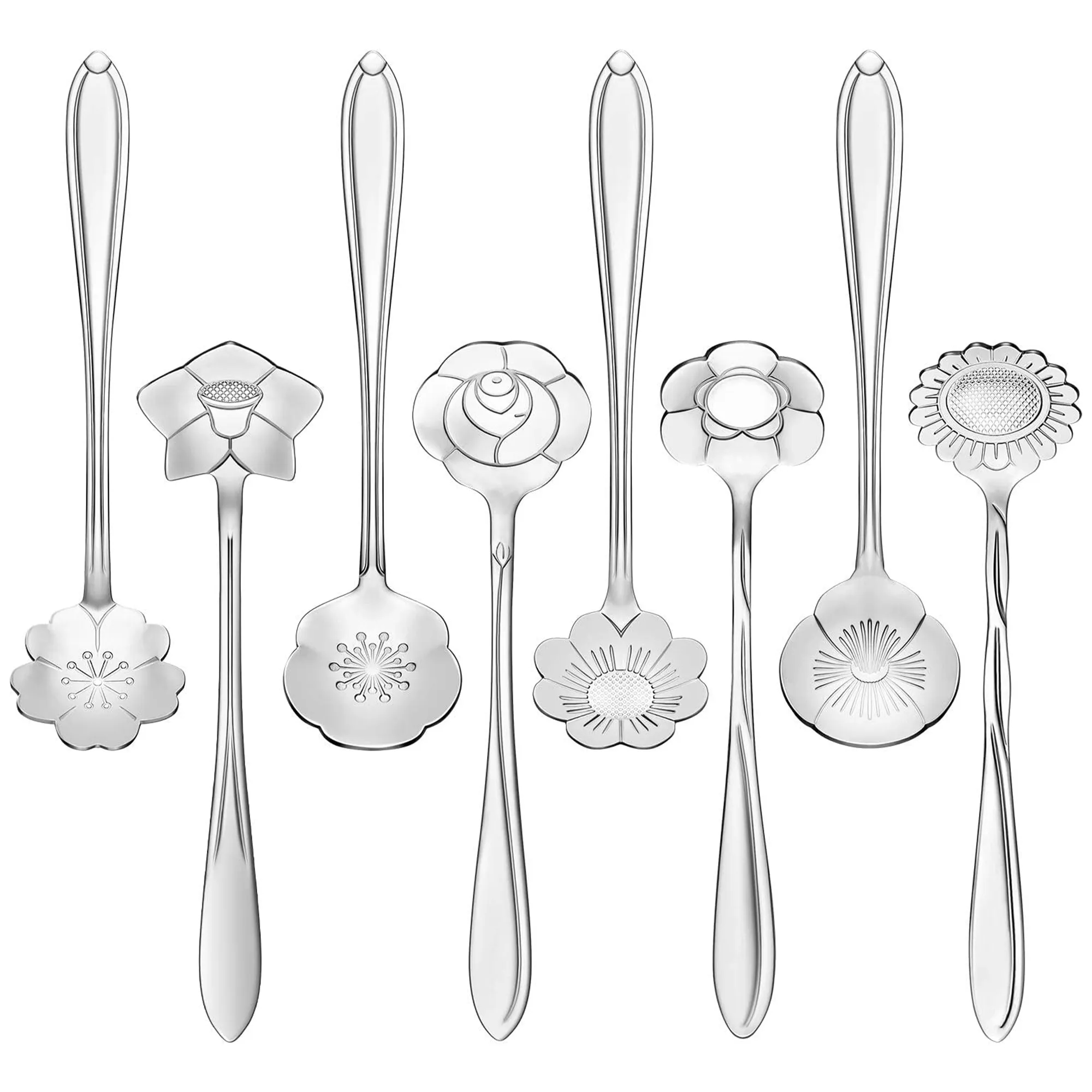Creative Flower Shape Stainless Steel Tea Coffee Spoon 3