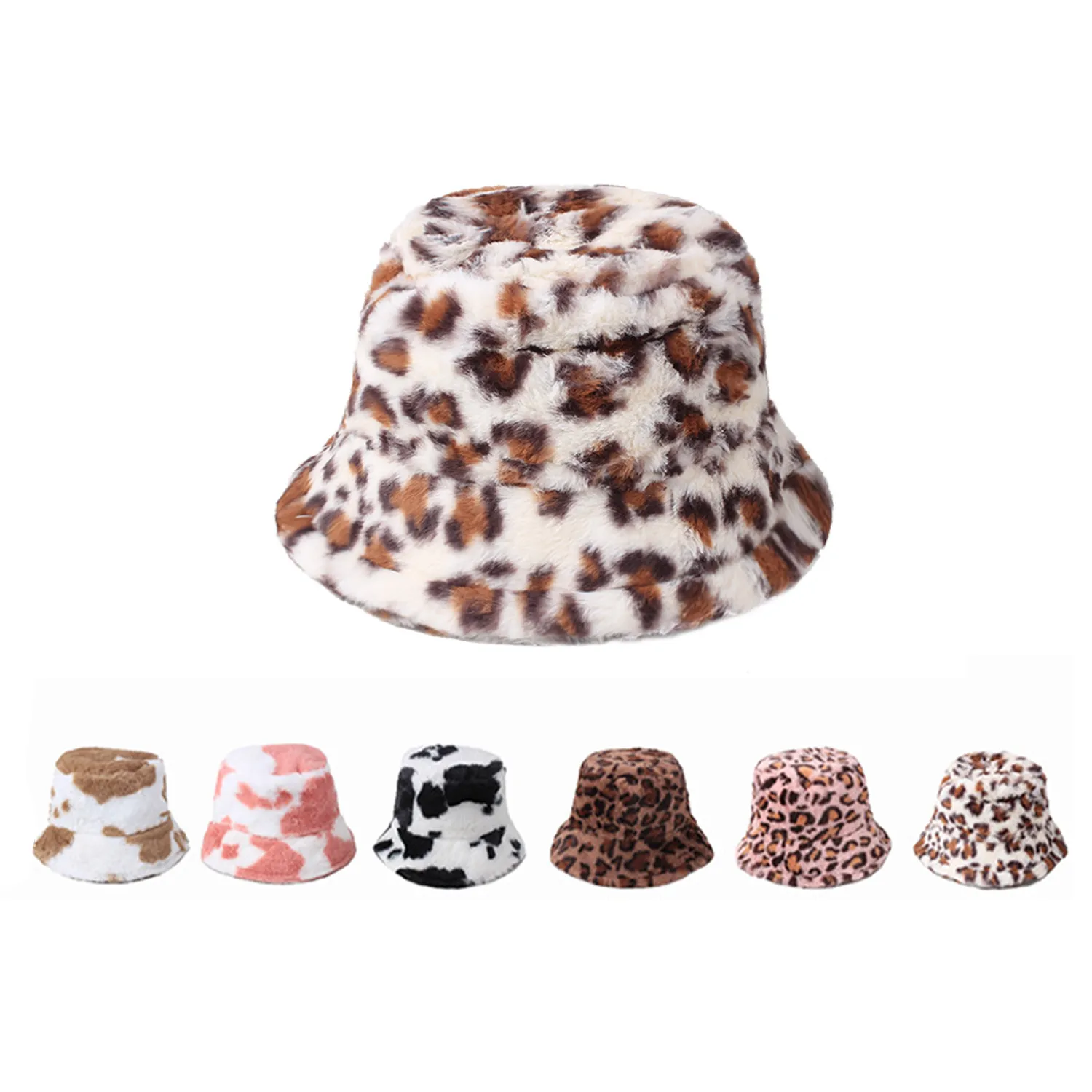 Fuzzy Winter Faux Fur Warm Bucket Hat 1