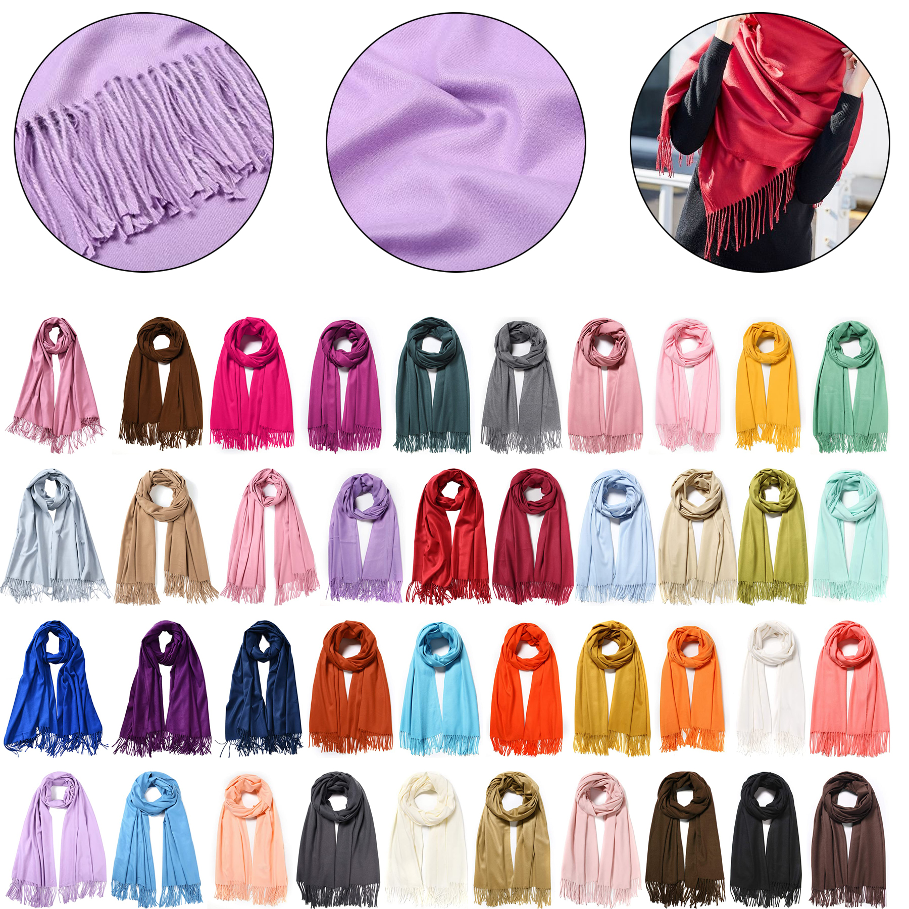 Solid Shawl Wrap Scarf for Women 2