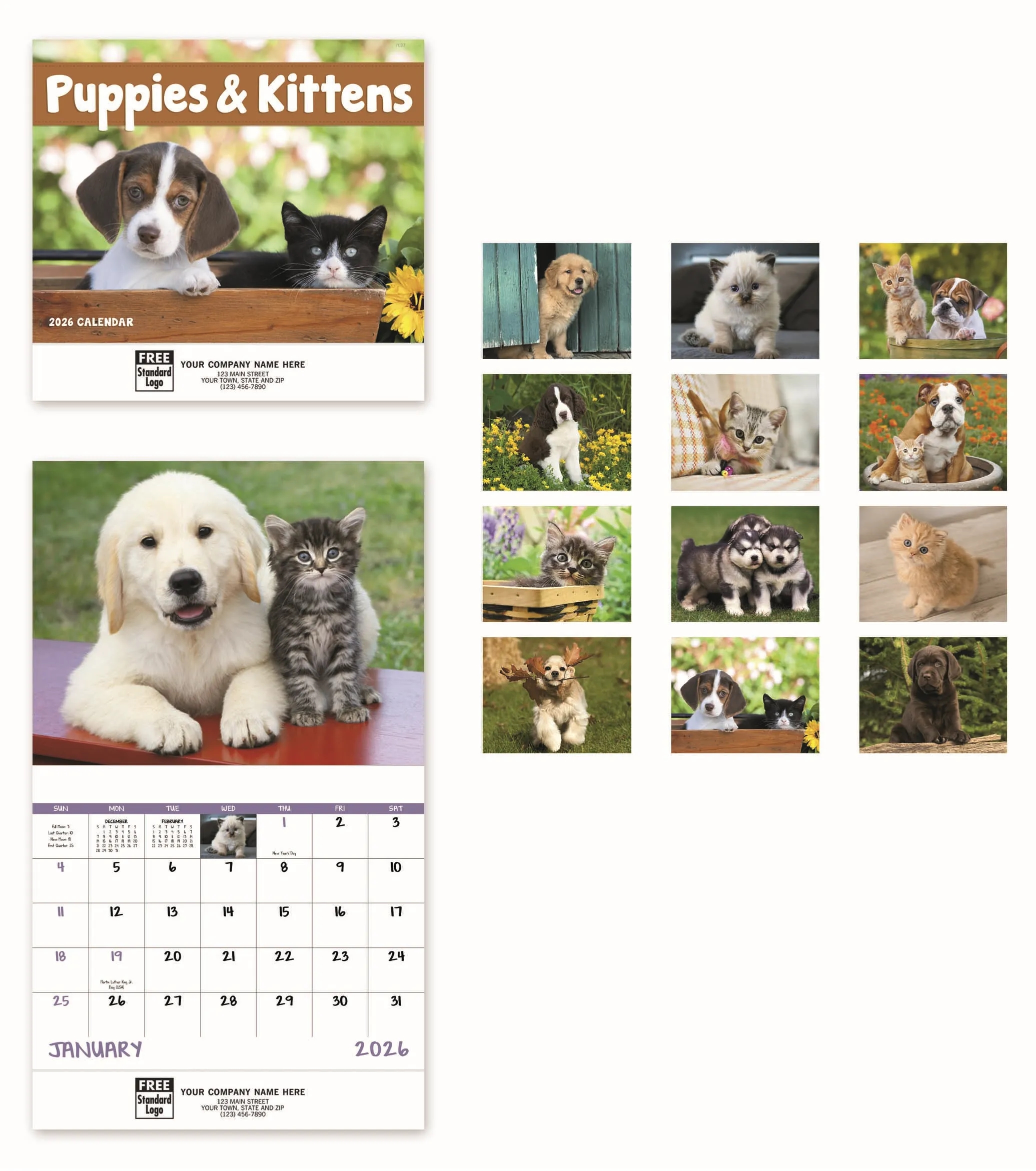 Calendars - Wall, Puppies & Kittens 1