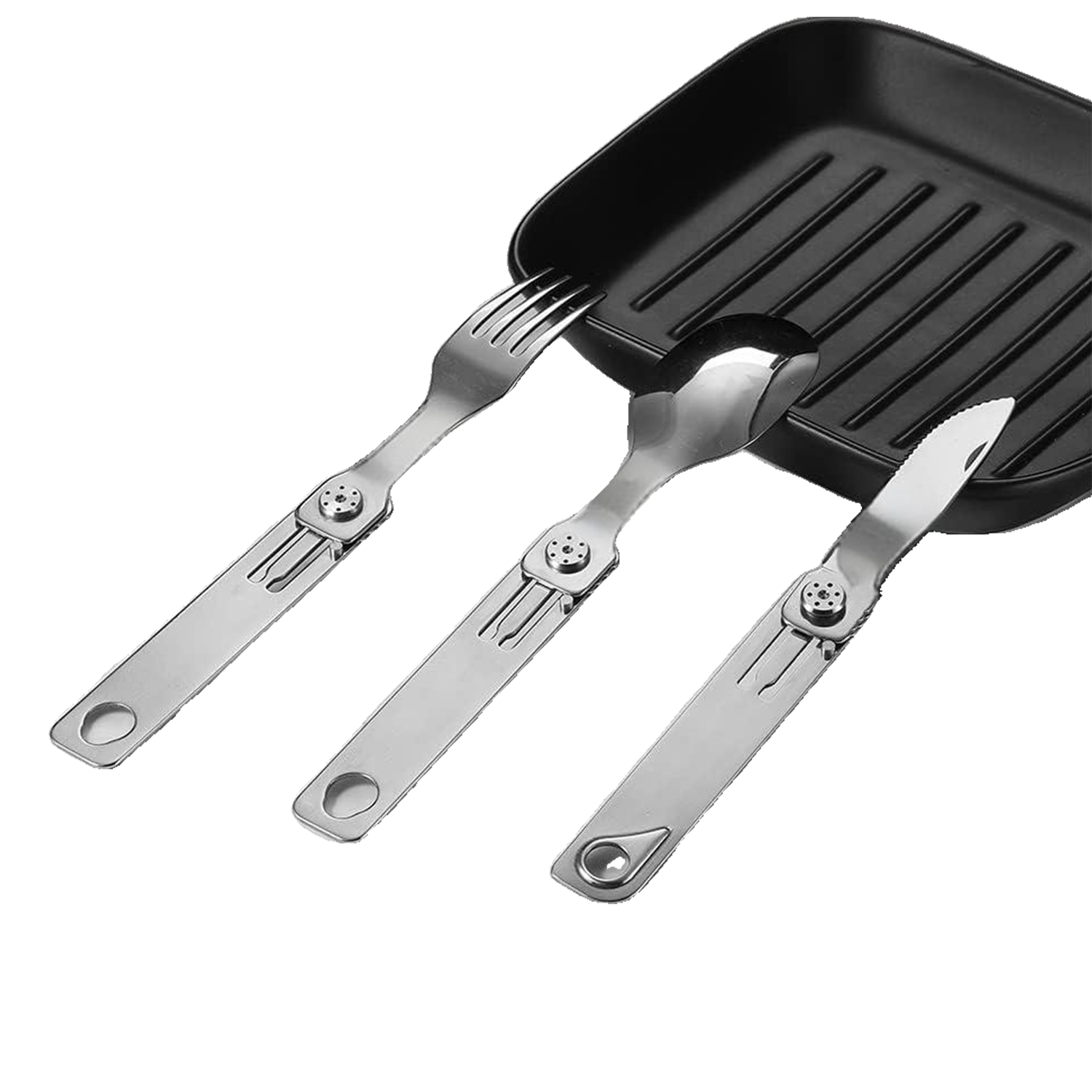 Stainless Steel Knife, Fork and Spoon Outdoor Cutlery Set 4