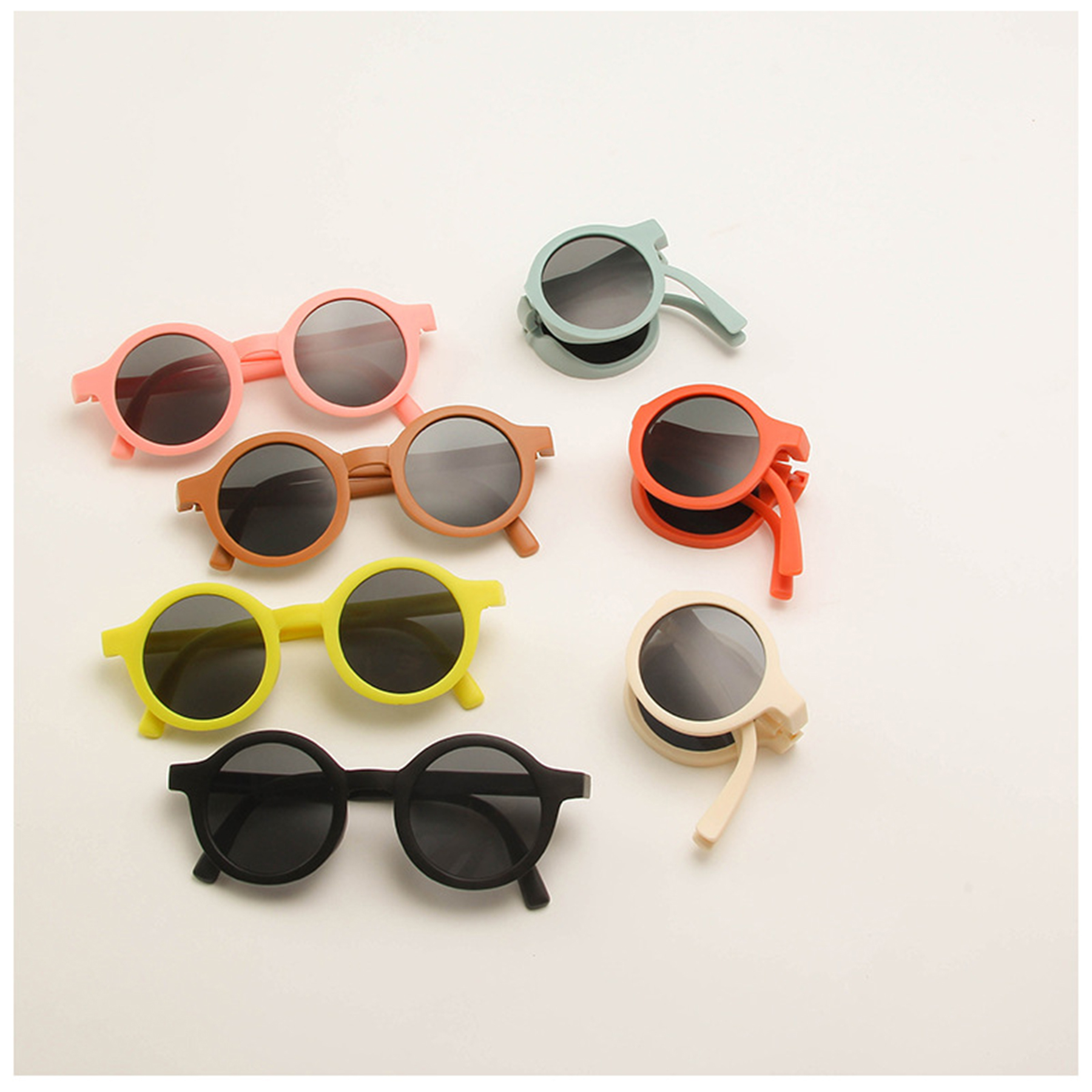 Folding Round Polarized Sunglasses for Kids 2
