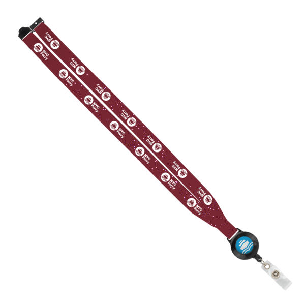 IMPORT 3/4" Polyester Lanyard with Retractable Badge Reel and IPH7 back of neck convenience release. 155
