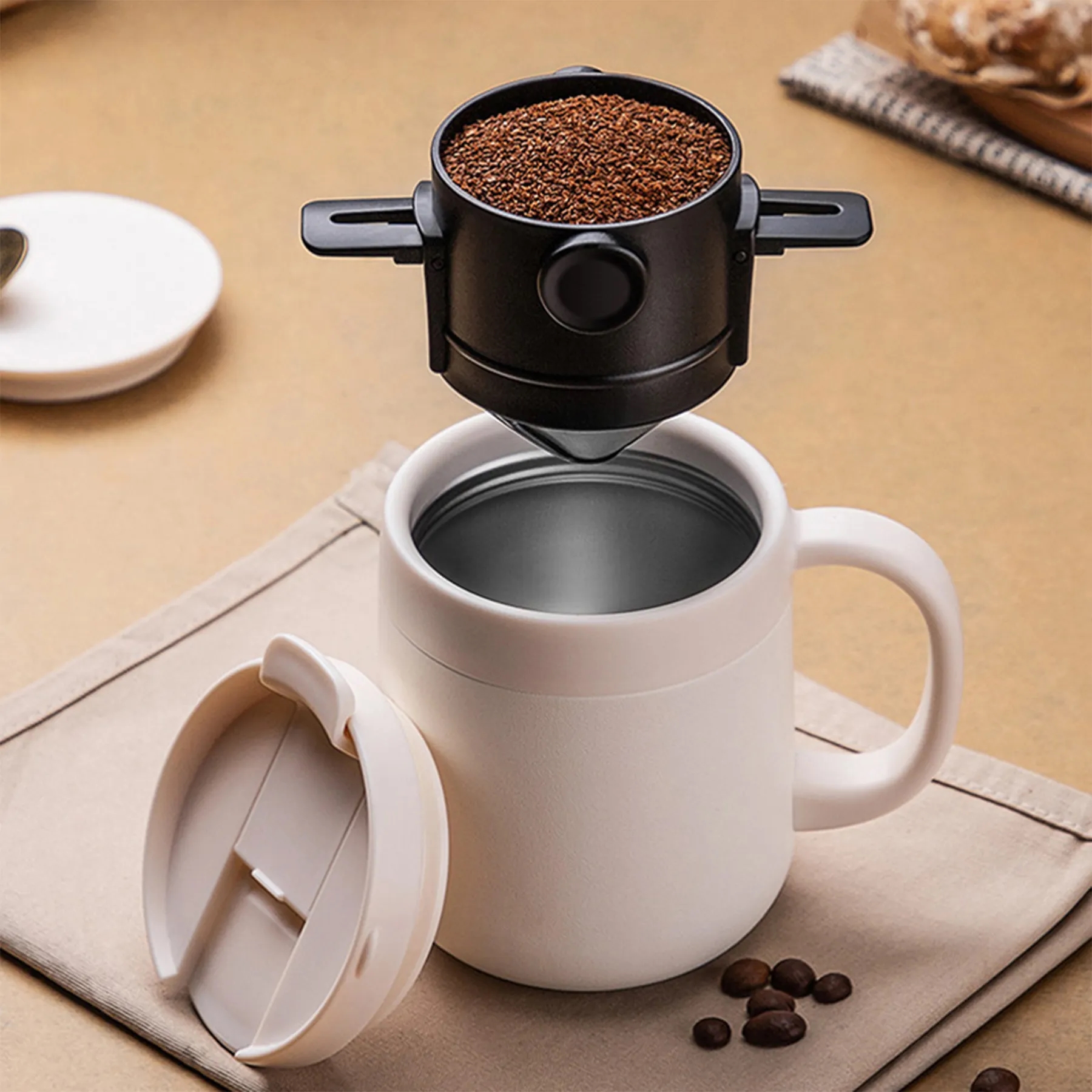 Stainless Steel Filter Free Coffee Funnel 7
