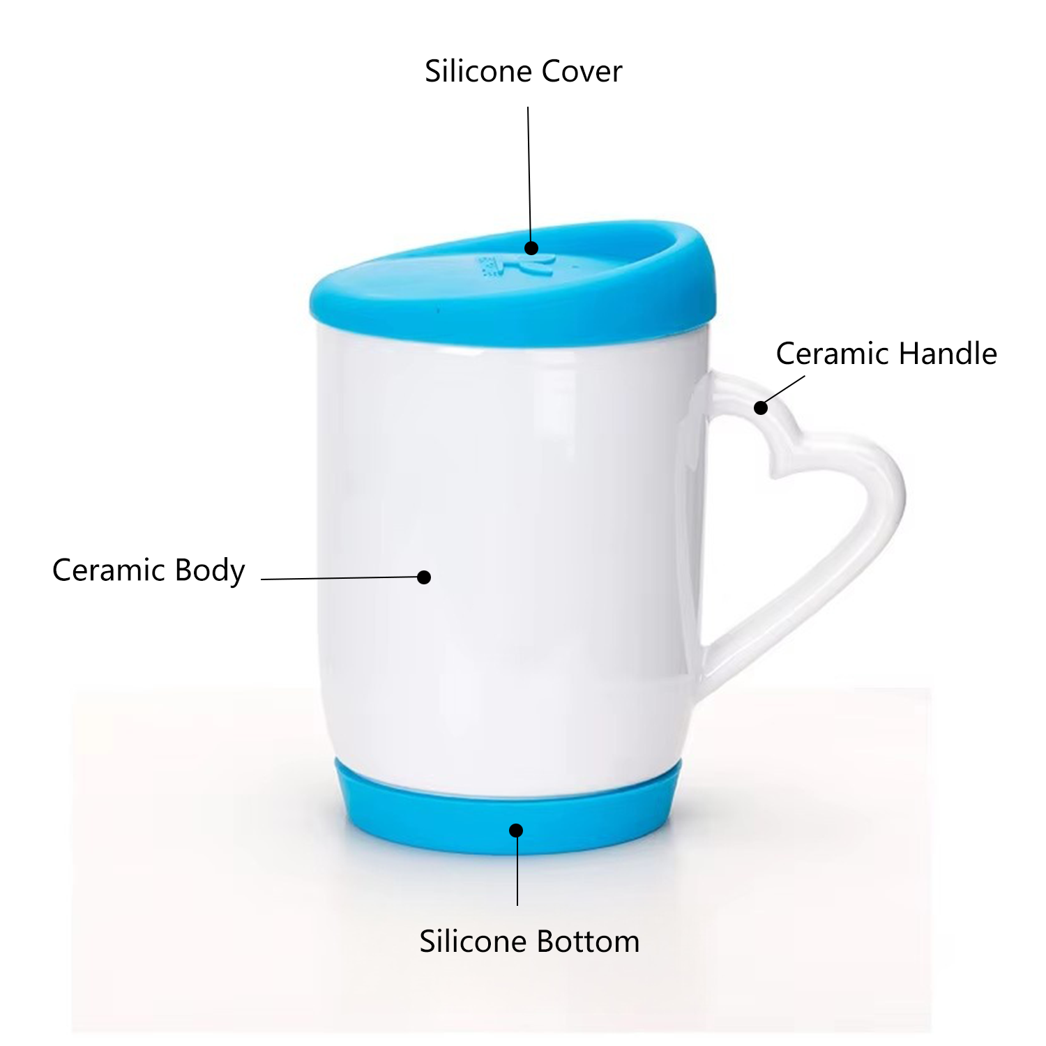 11oz ceramic Blank white mugs w/ silicone cover and bottom 17